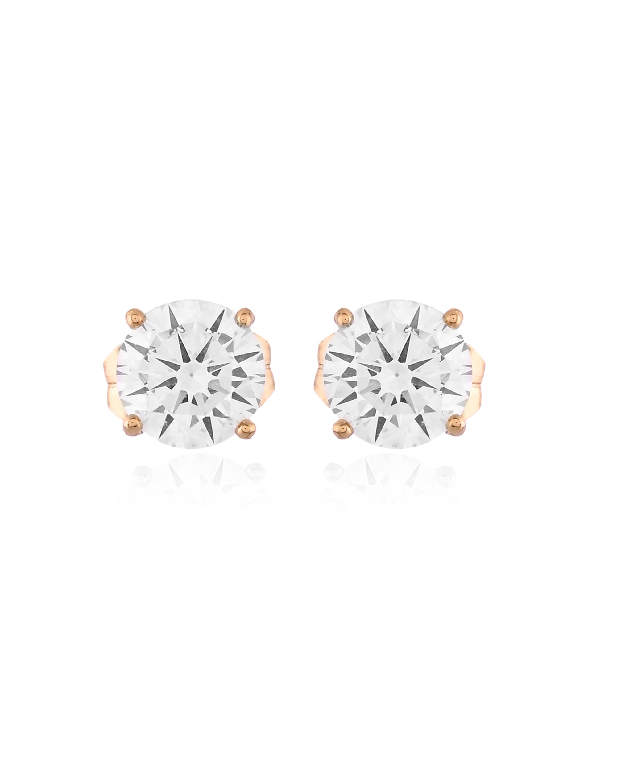 Brilliant-Cut Gold Solitaire Studs Earrings