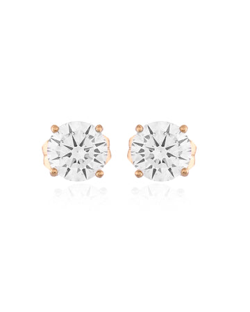Brilliant-Cut Gold Solitaire Studs Earrings