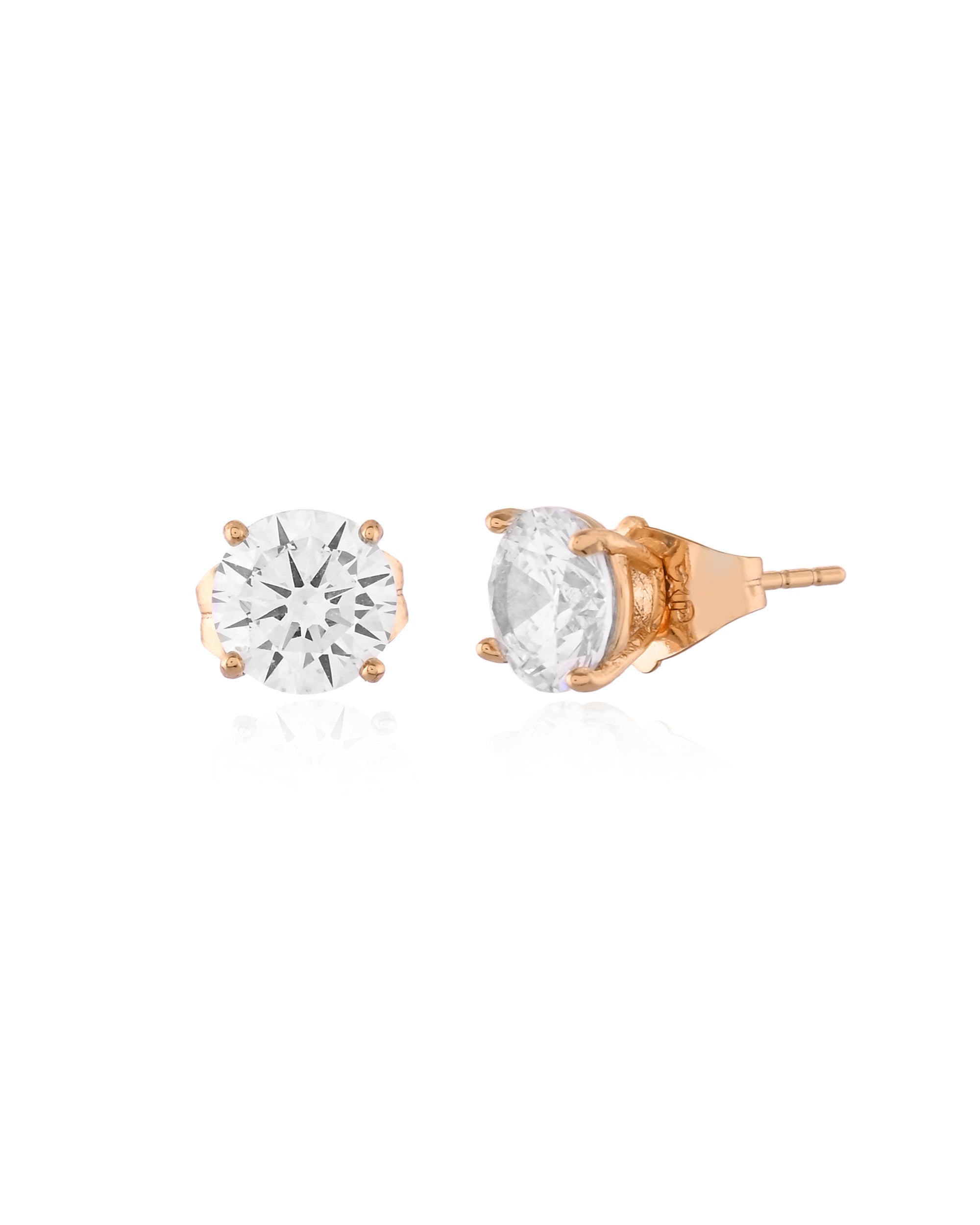 Brilliant-Cut Gold Solitaire Studs Earrings