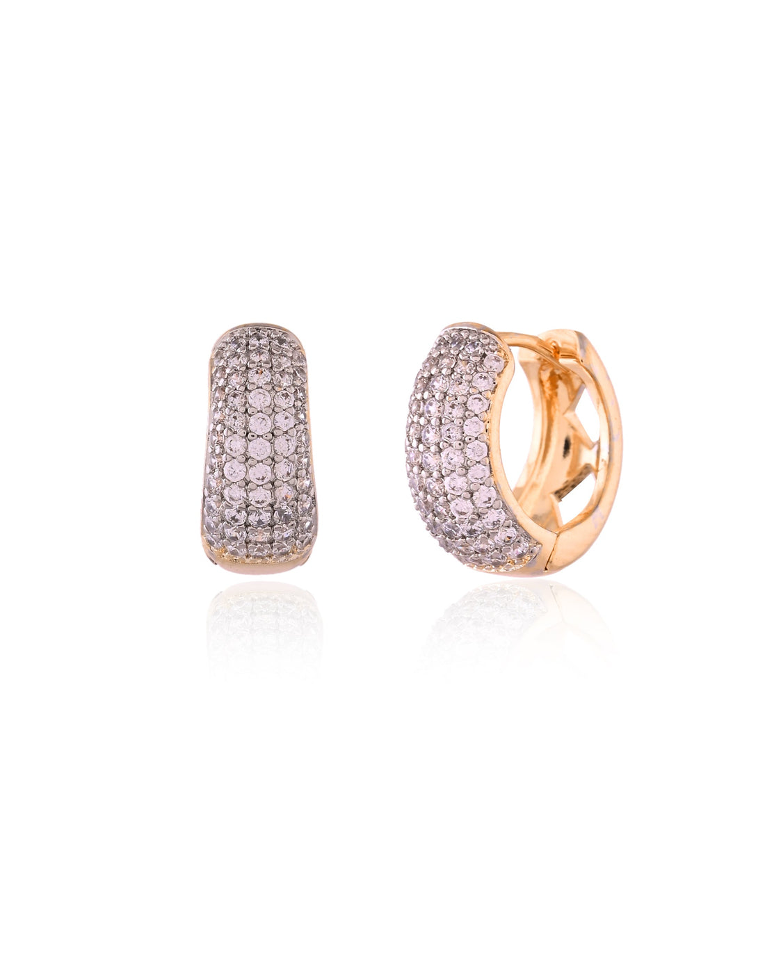 The Midas Touch Pave Huggie Hoops Earrings