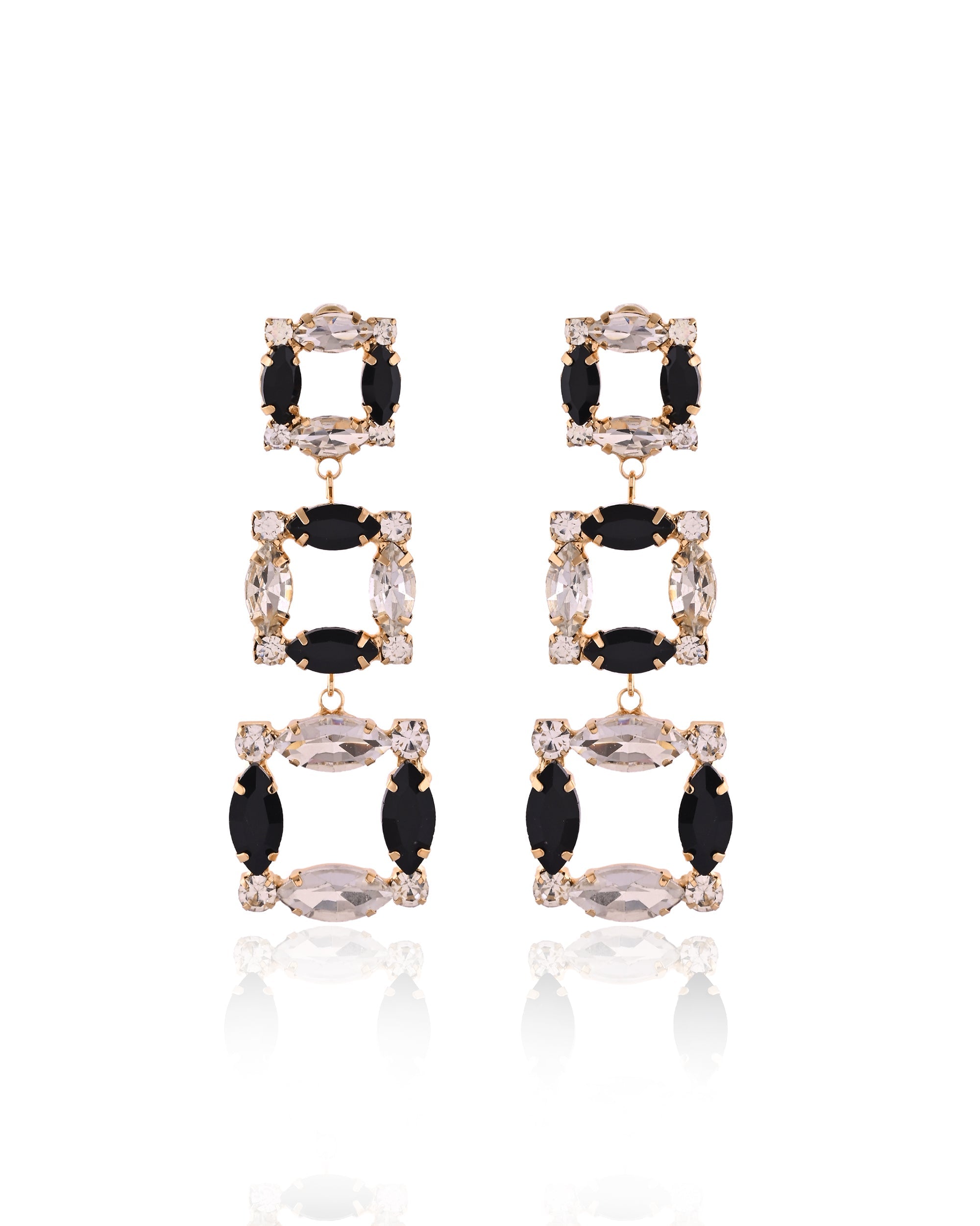 Ombre Marquise Frame Drop Earrings