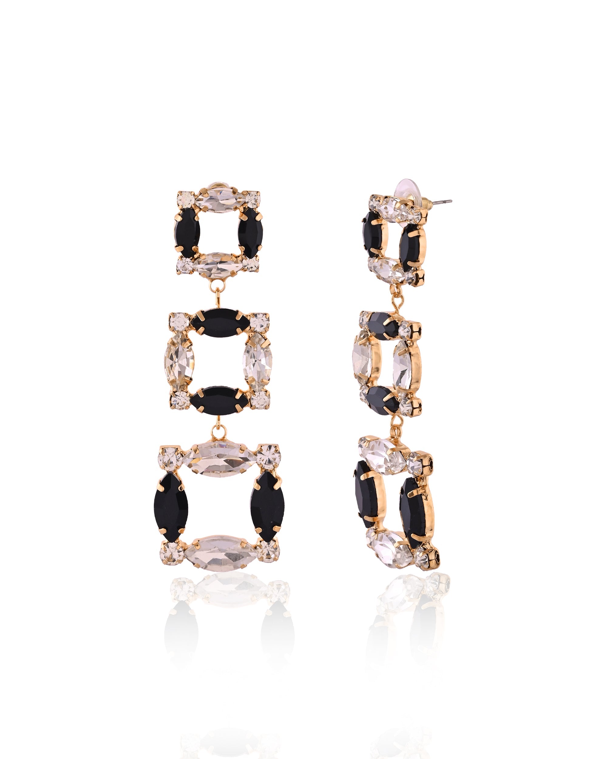 Ombre Marquise Frame Drop Earrings