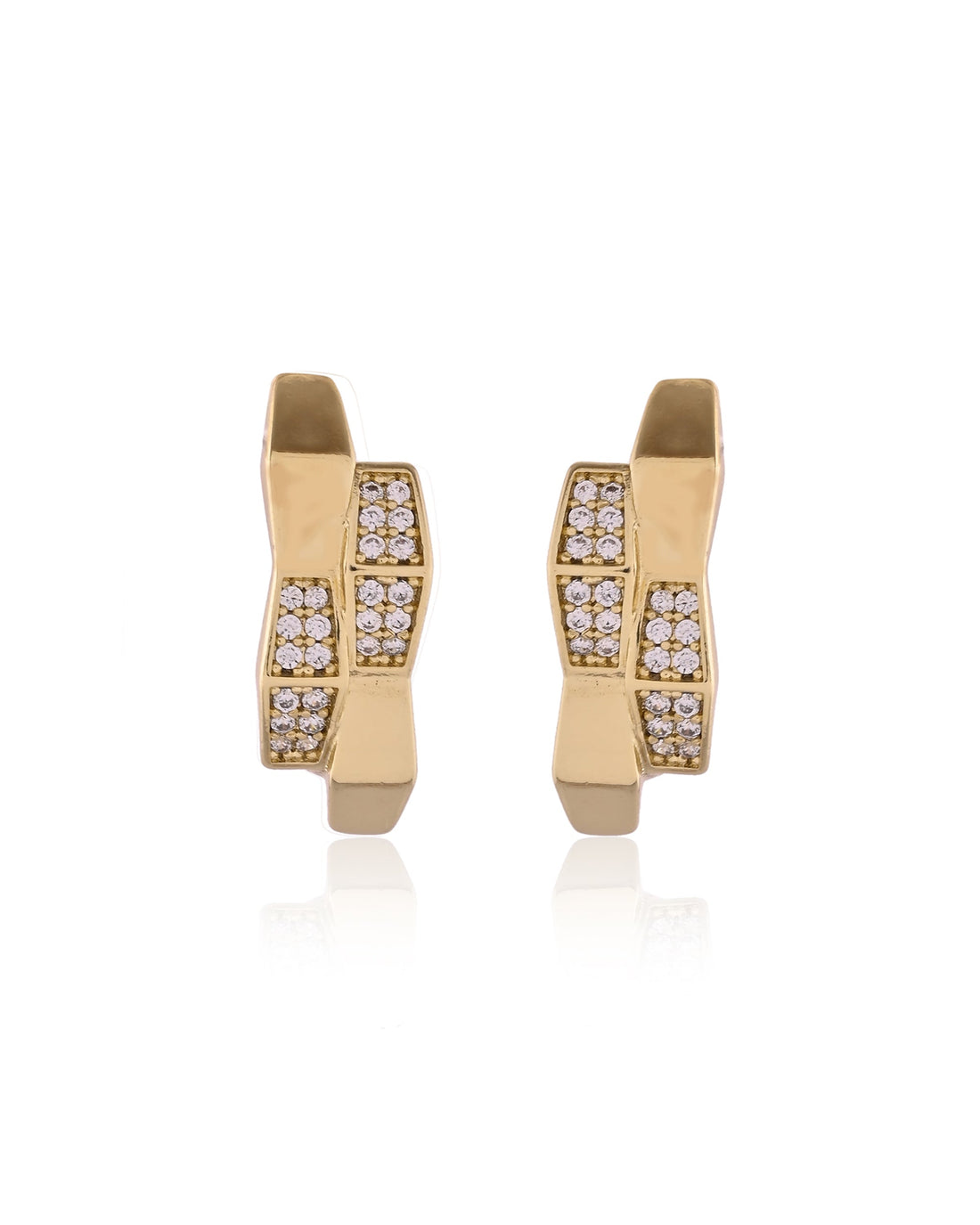 Contessa Gold Crossover Knot Huggie Earrings