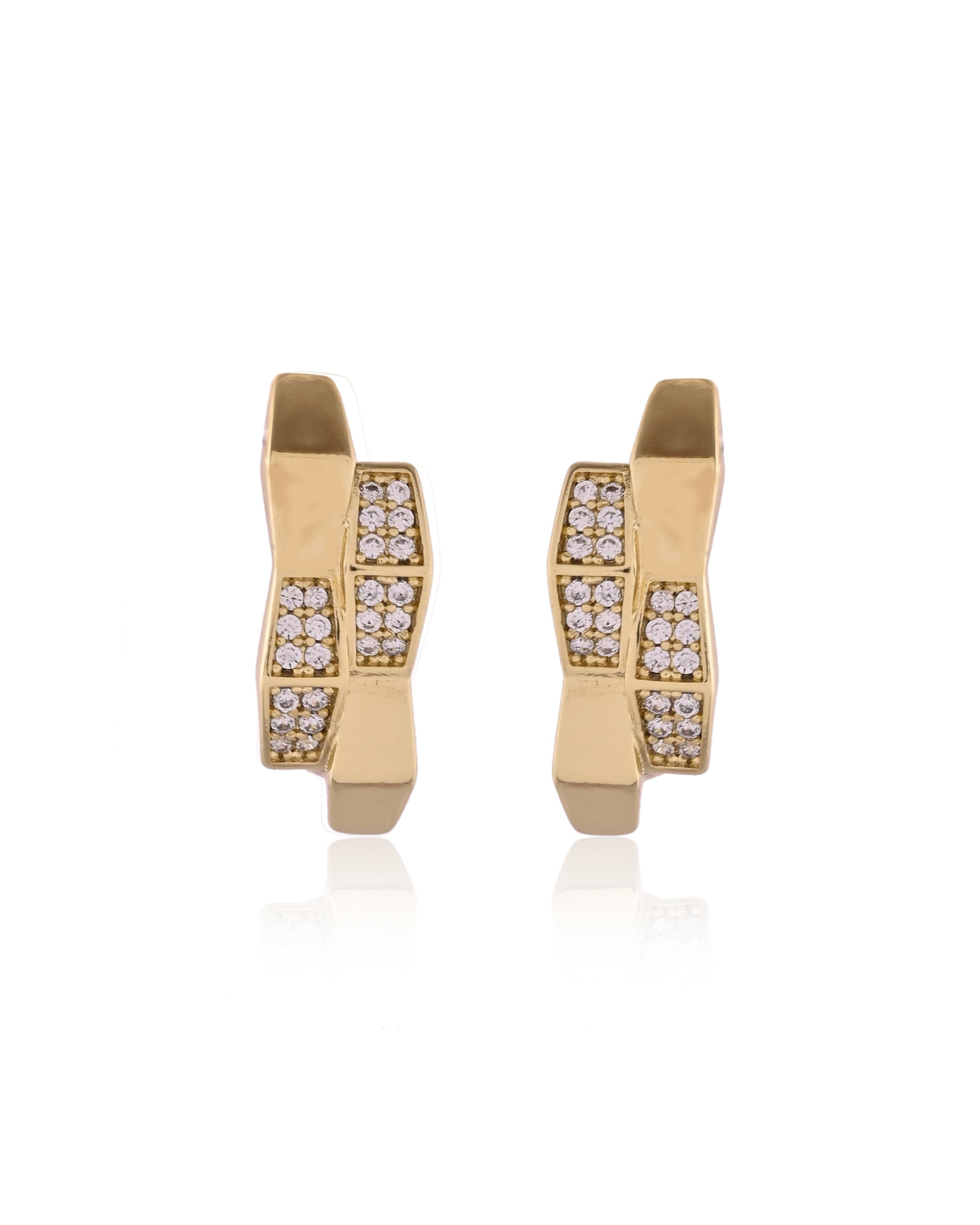 Contessa Gold Crossover Knot Huggie Earrings