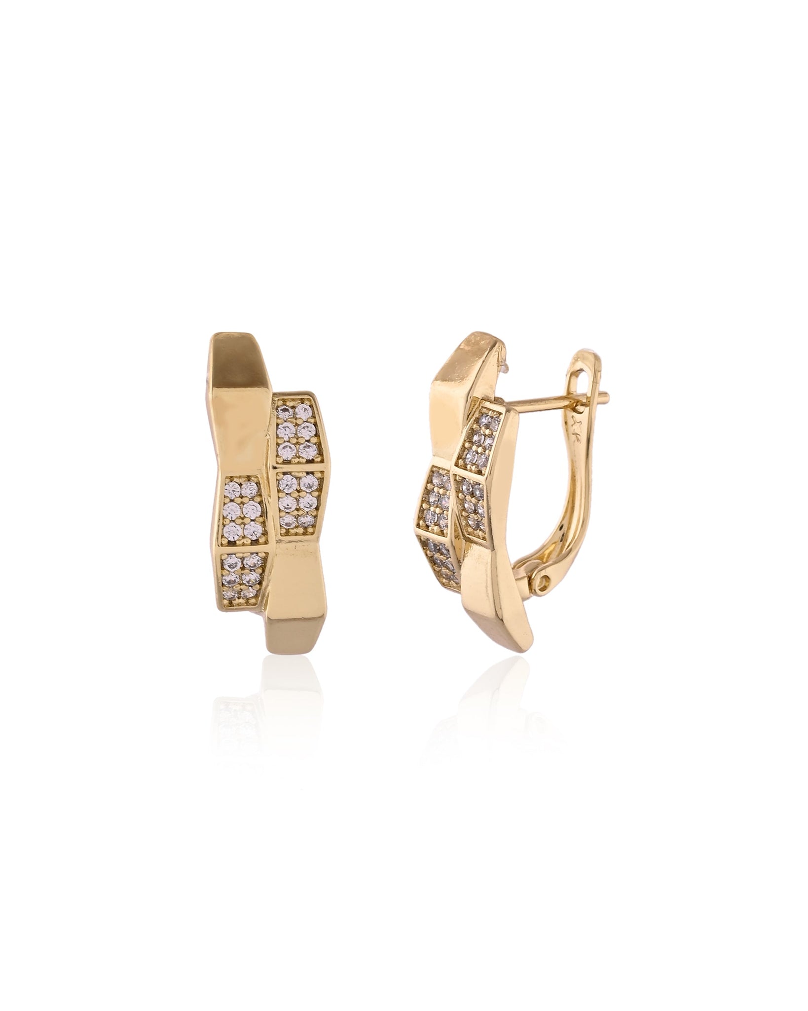 Contessa Gold Crossover Knot Huggie Earrings