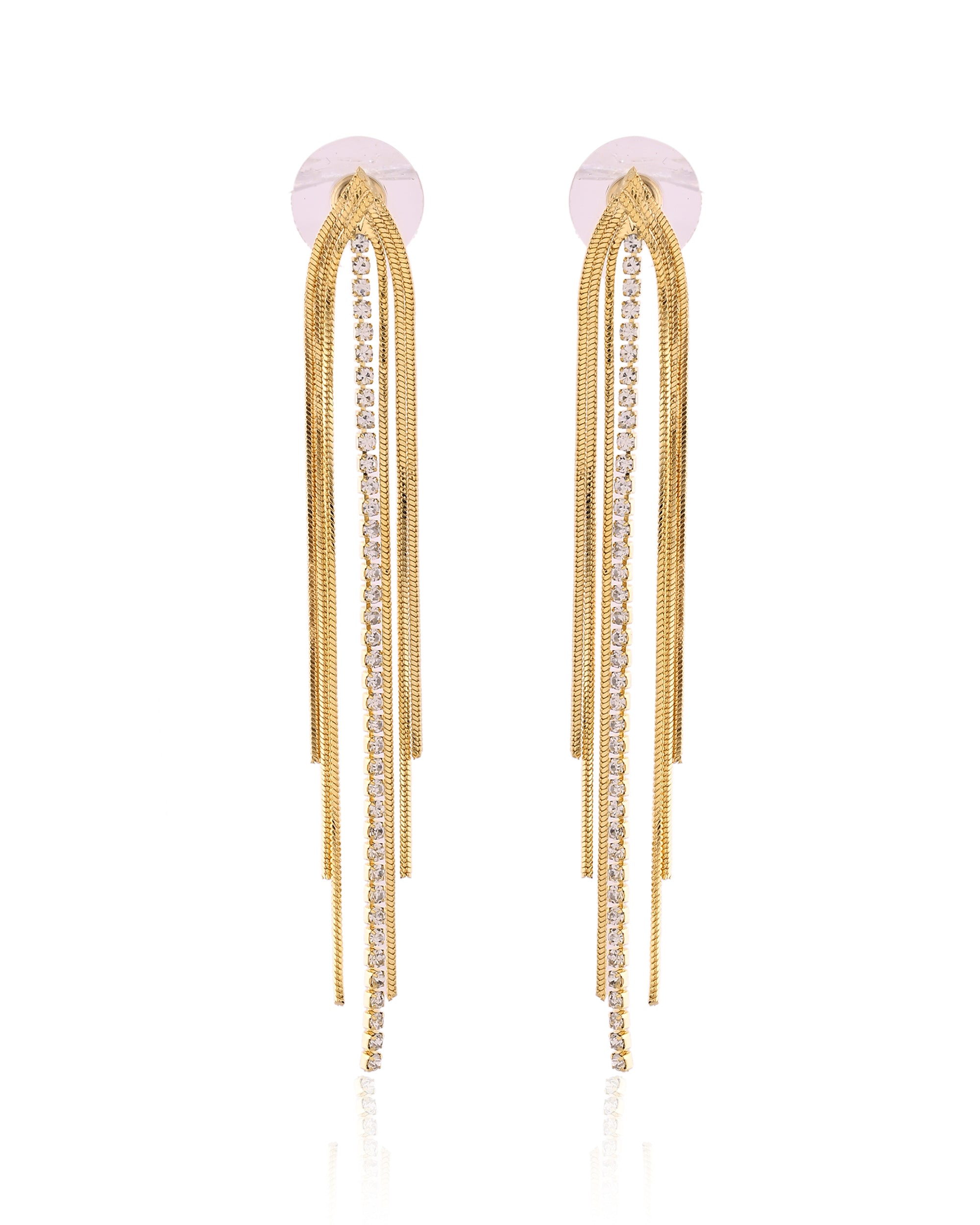 Gold Stone Danglers Earrings