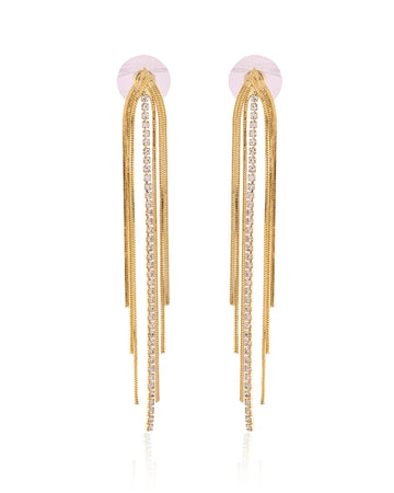 Gold Stone Danglers Earrings