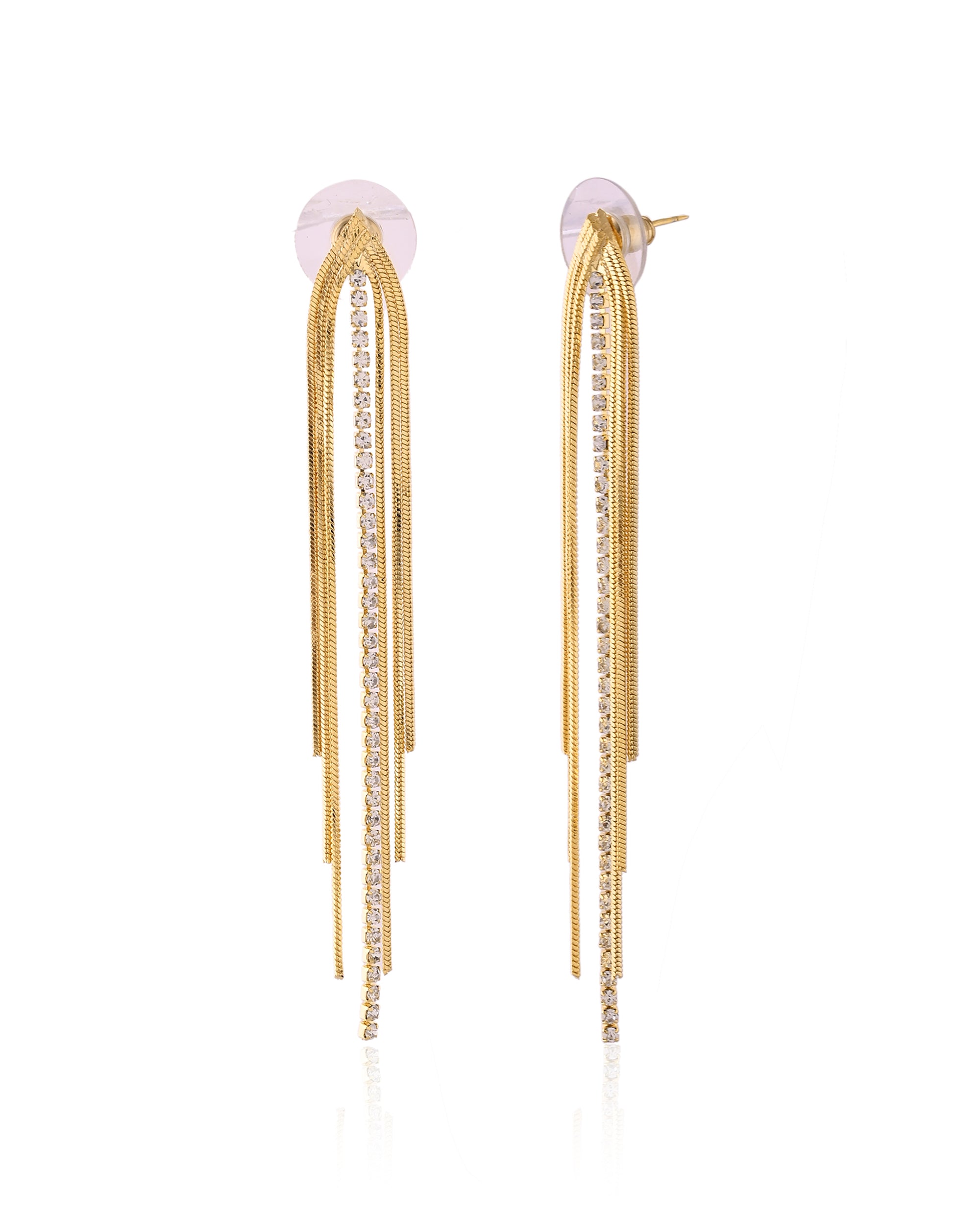 Gold Stone Danglers Earrings