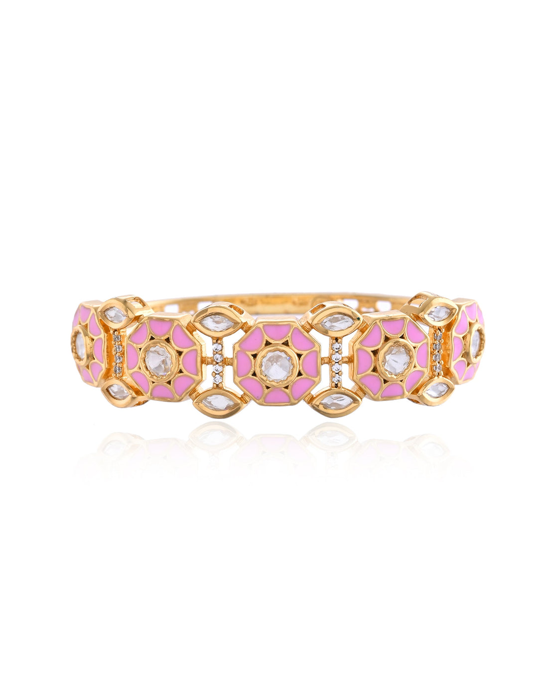 Blush Bloom Meenakari Bangle Bracelet