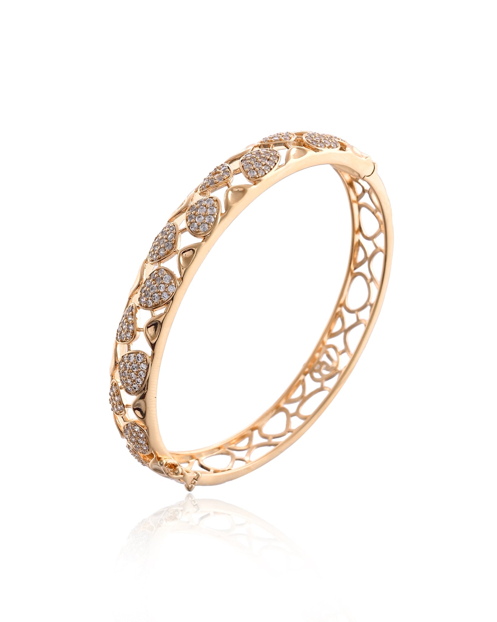 Gilded River Stone Pave Statement Bangle