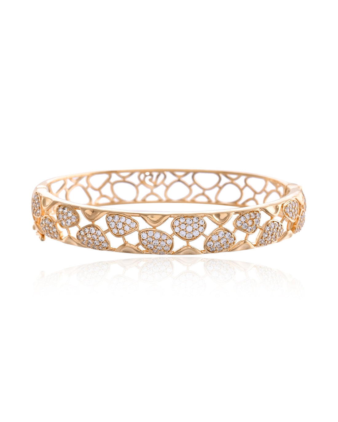 Gilded River Stone Pave Statement Bangle