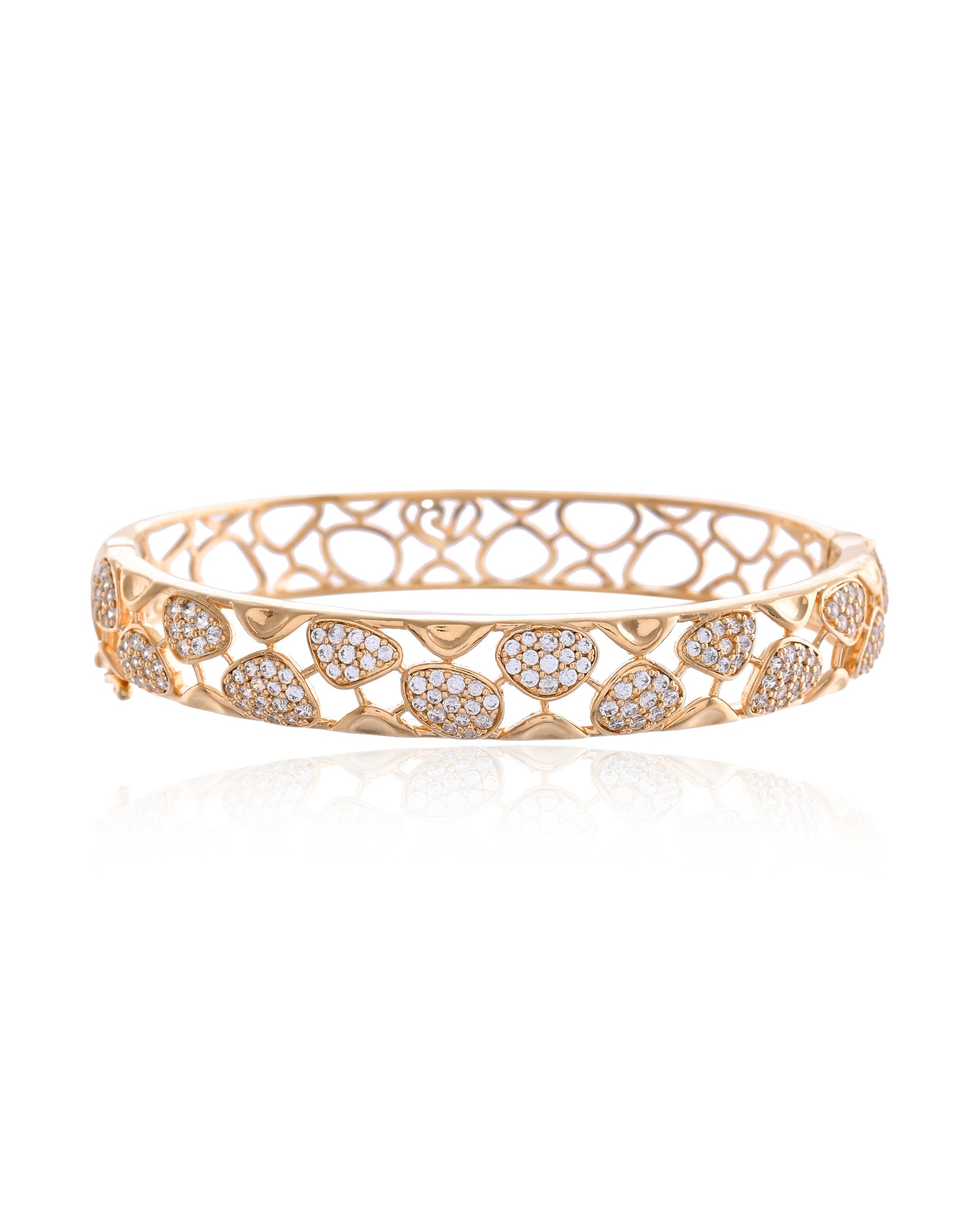Gilded River Stone Pave Statement Bangle