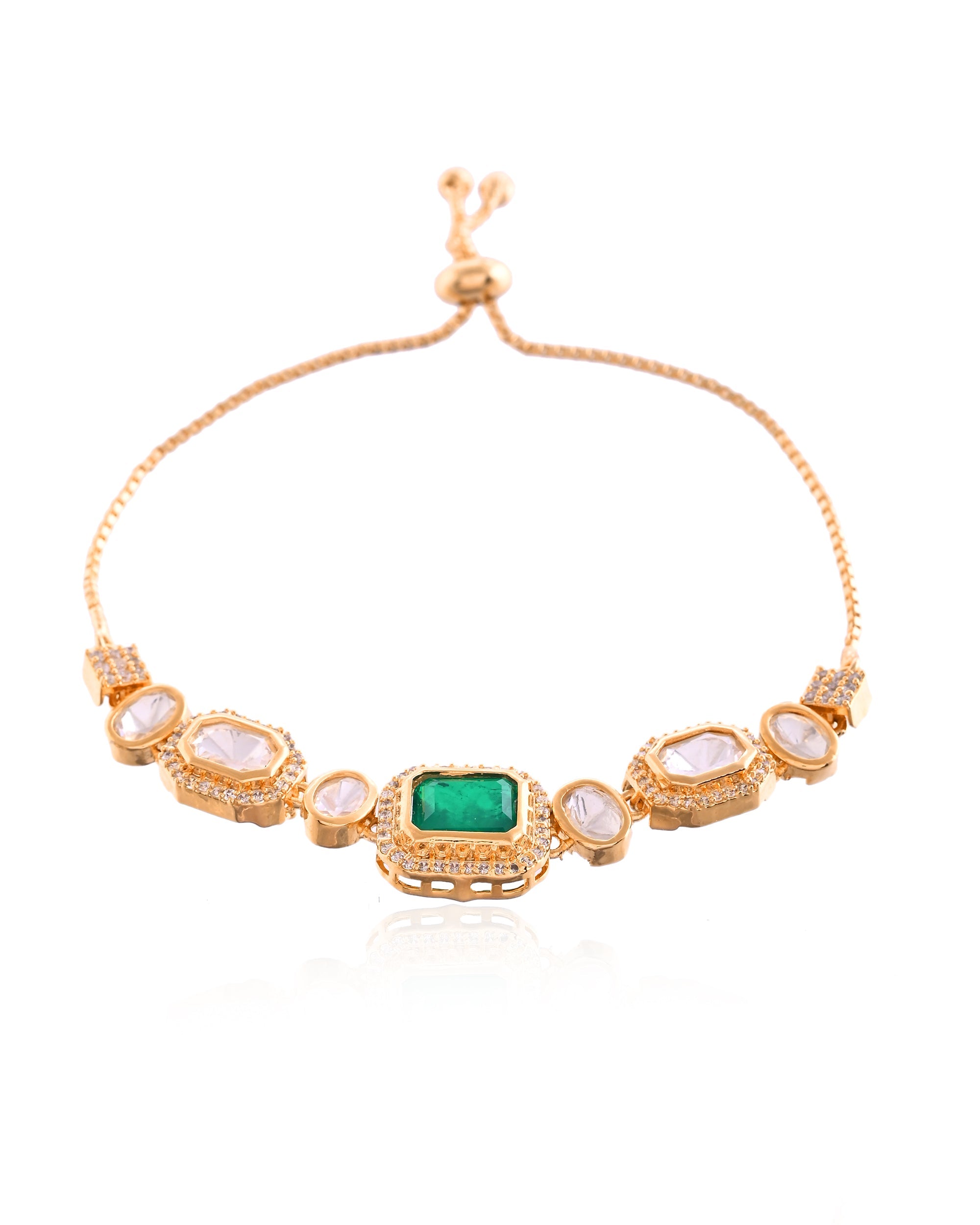 Lustrous Emerald Green Centerpiece Slider Bracelet