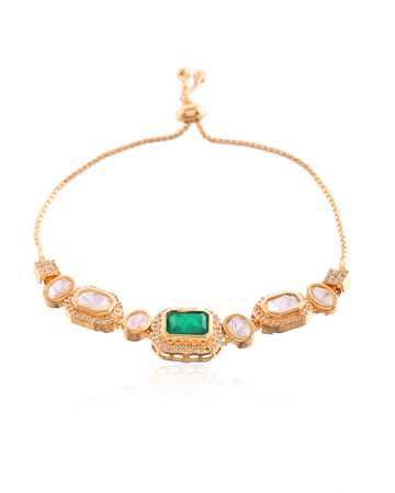 Lustrous Emerald Green Centerpiece Slider Bracelet