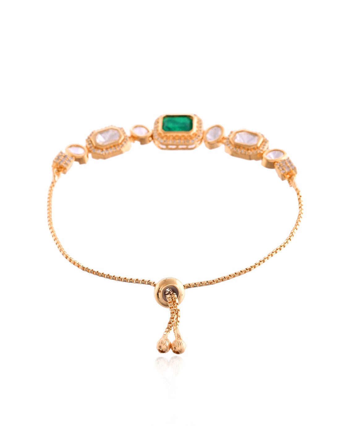 Lustrous Emerald Green Centerpiece Slider Bracelet