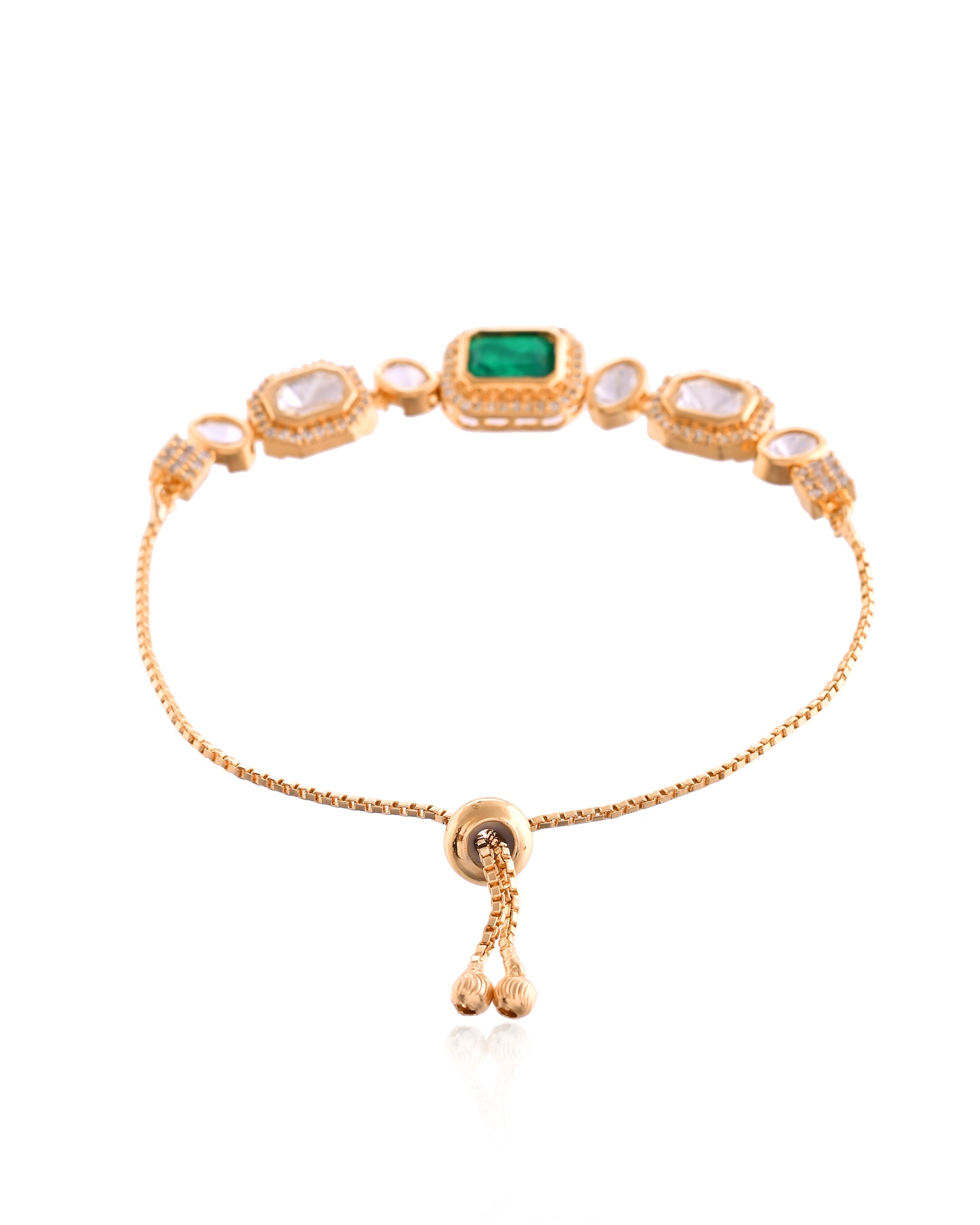Lustrous Emerald Green Centerpiece Slider Bracelet