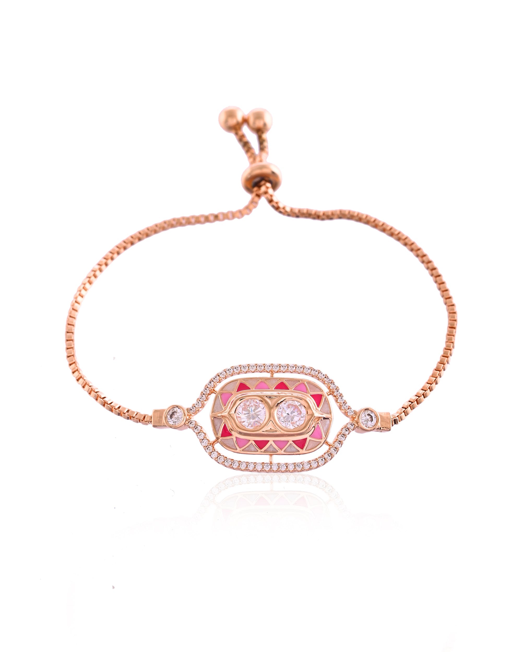Rose Blush Eyelet Bolo Slider Bracelet