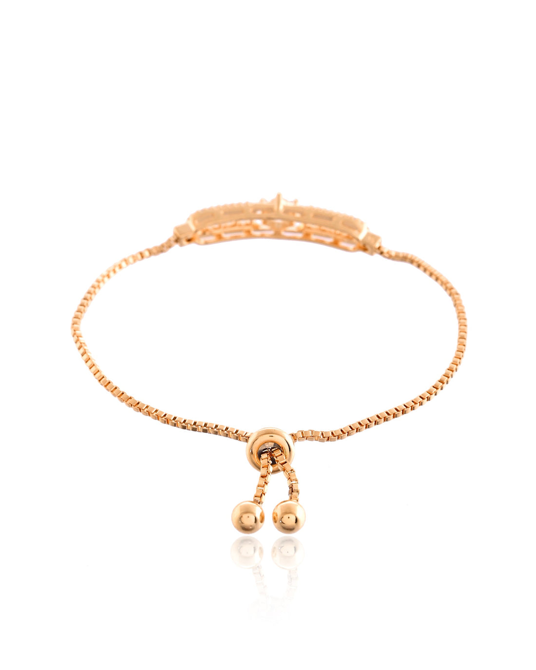 Rose Gold With Dazzling Garland Diamond Linkage Slider Bracelet