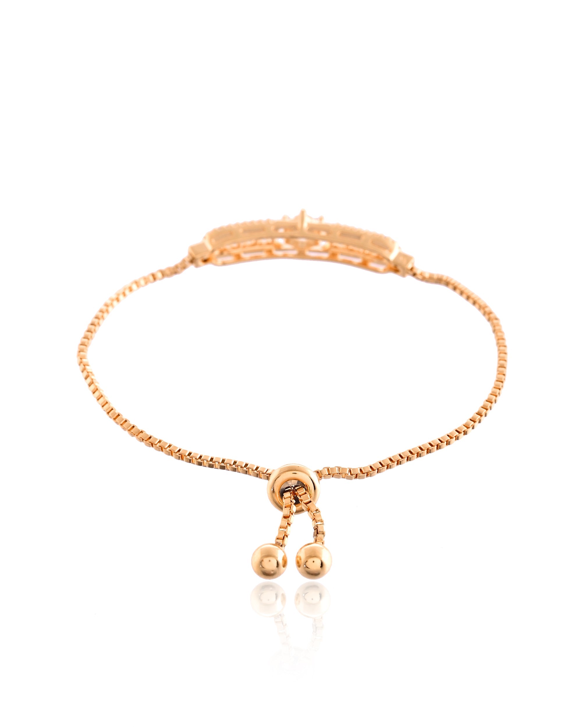 Rose Gold With Dazzling Garland Diamond Linkage Slider Bracelet