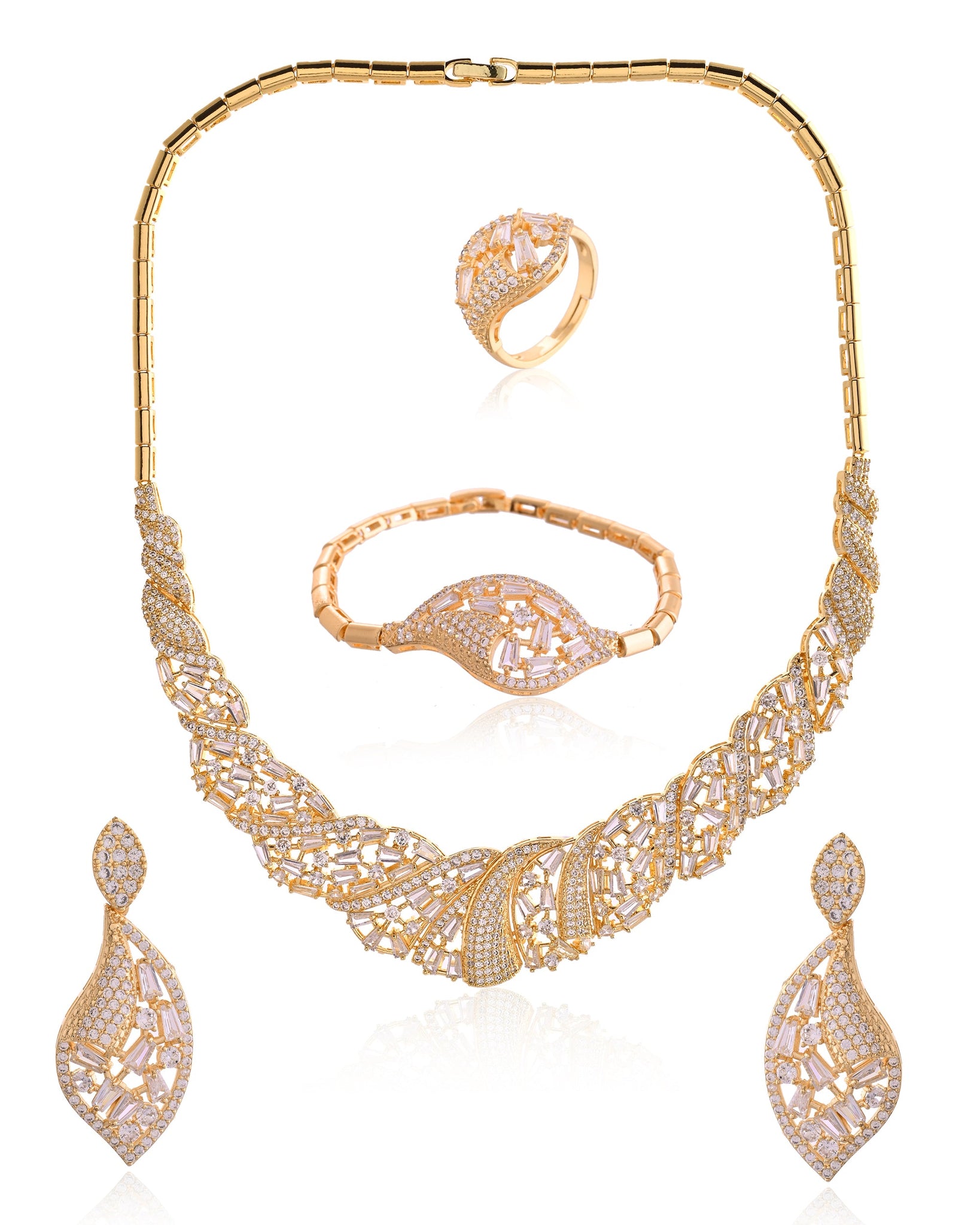 Eternal Gleam Necklace, Earrings & Bracelet Jewelry Set