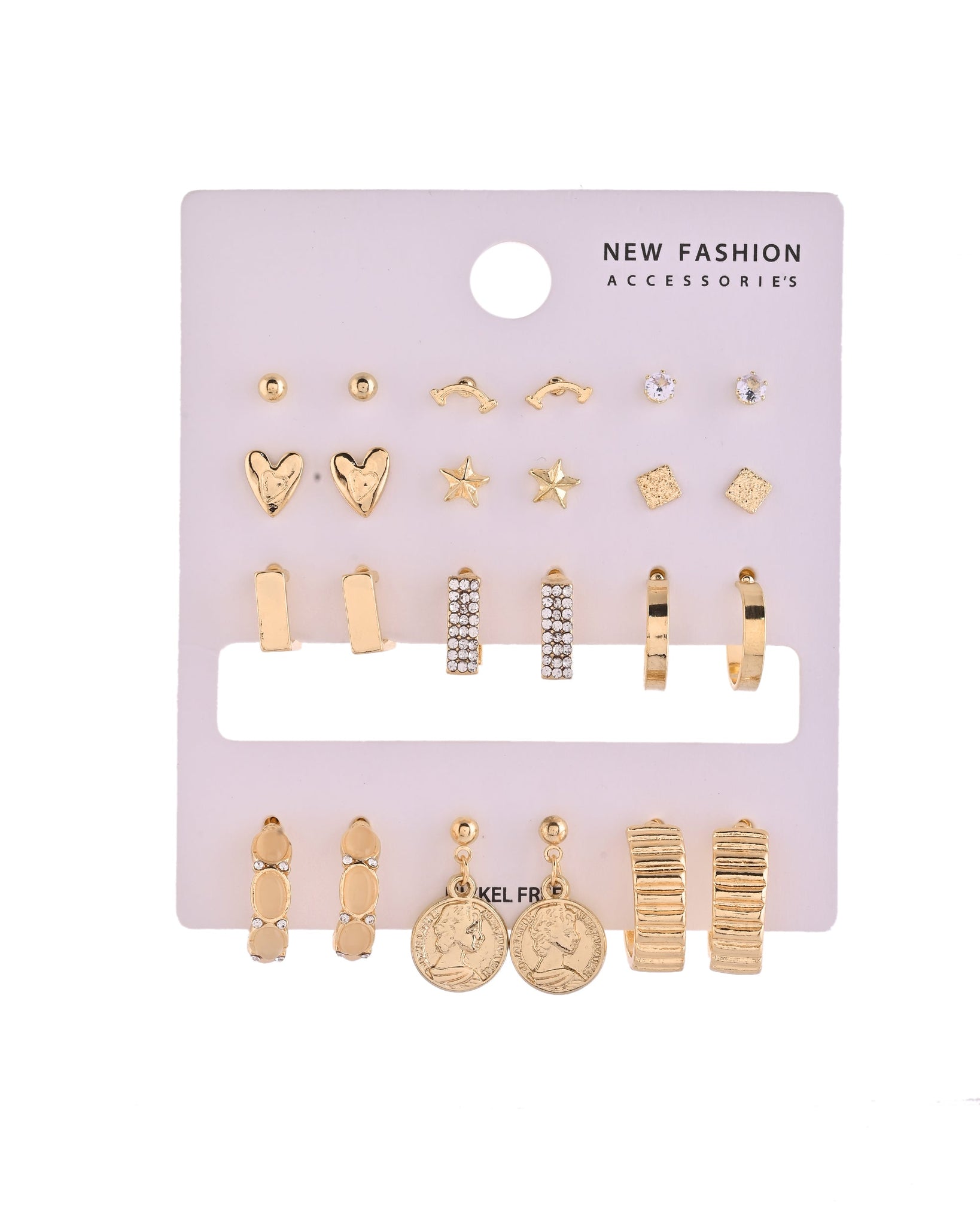 Vintage Combo Coin Drop Gold Medallion Earrings