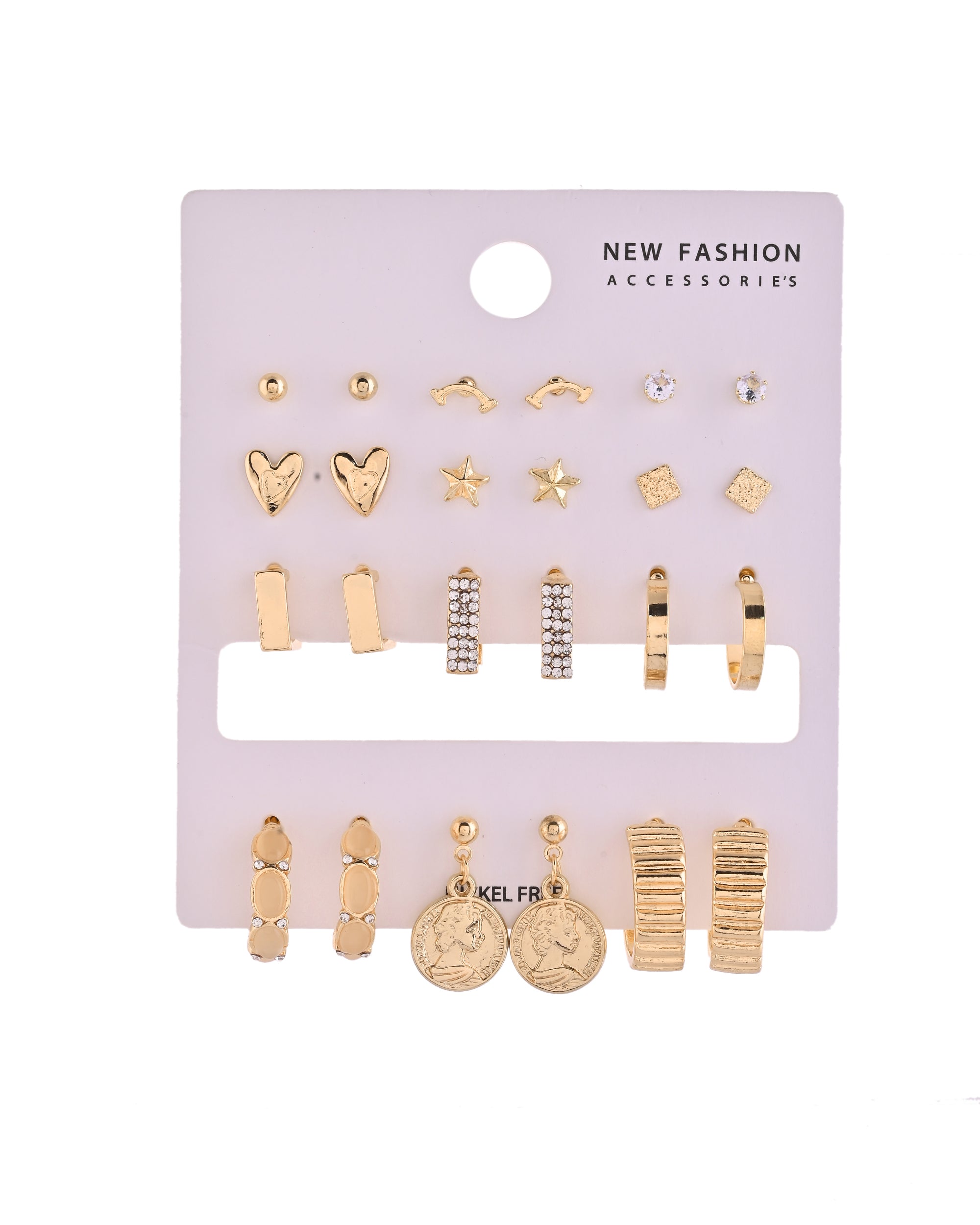 Vintage Combo Coin Drop Gold Medallion Earrings