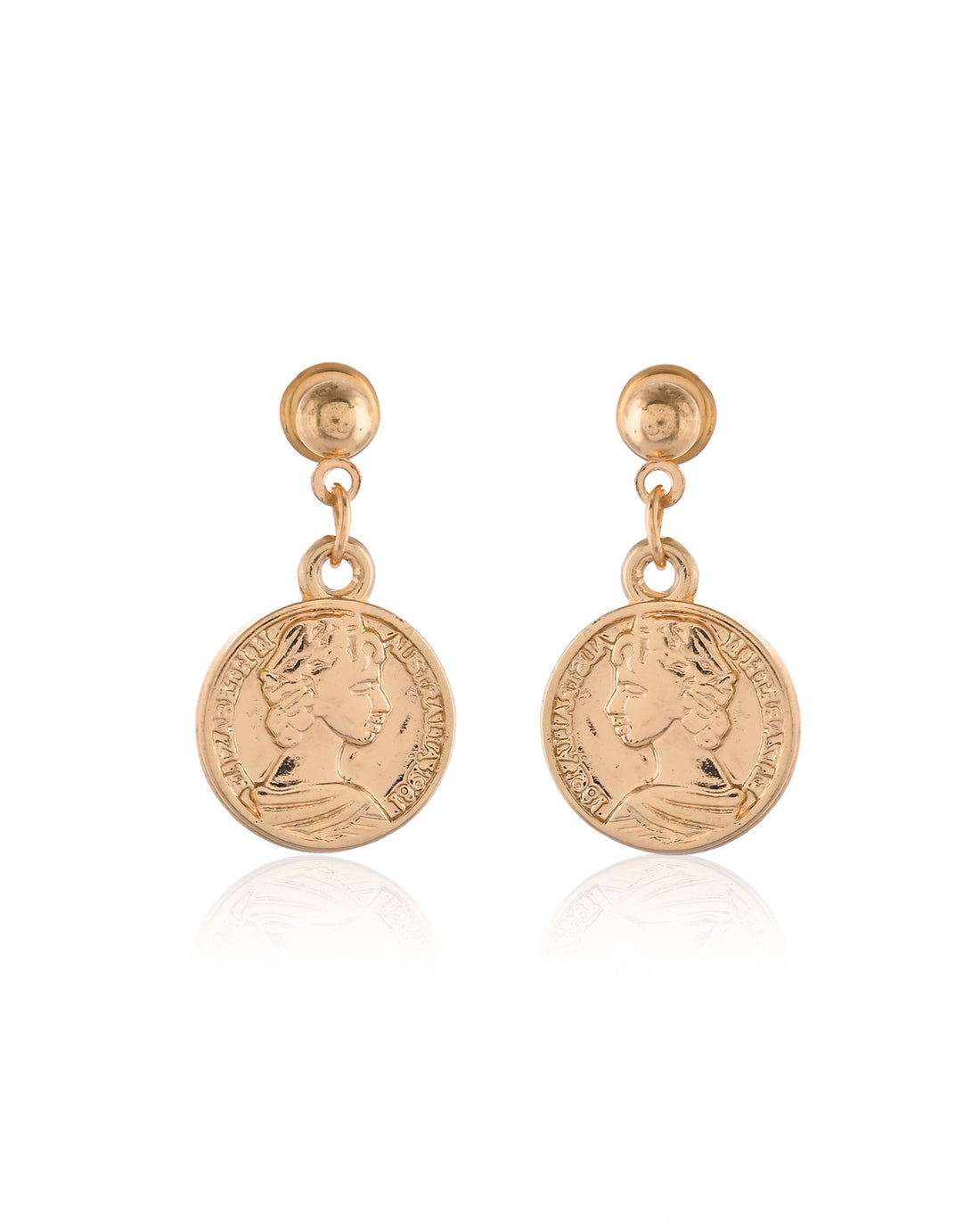 Vintage Combo Coin Drop Gold Medallion Earrings