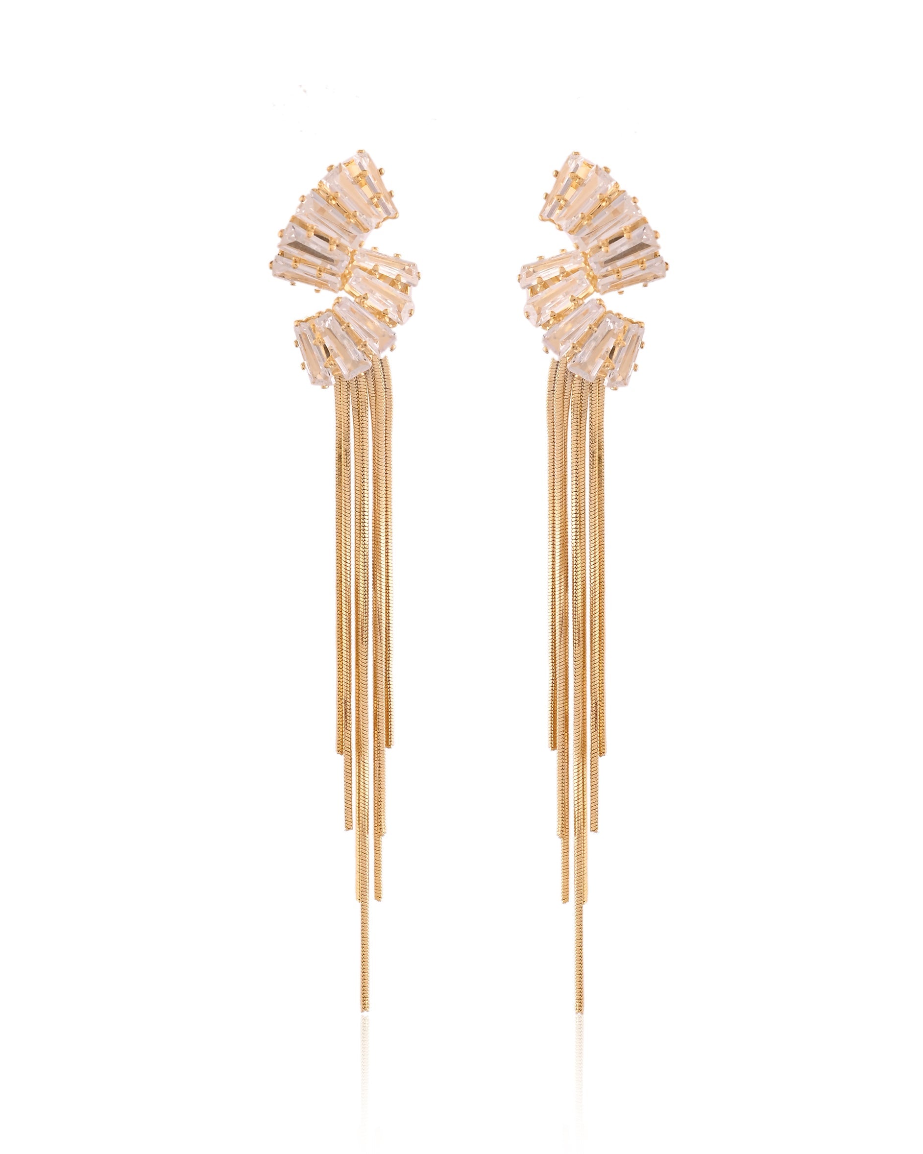 Helios Burst Threader Light Baguette Earrings