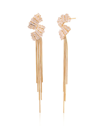 Helios Burst Threader Light Baguette Earrings