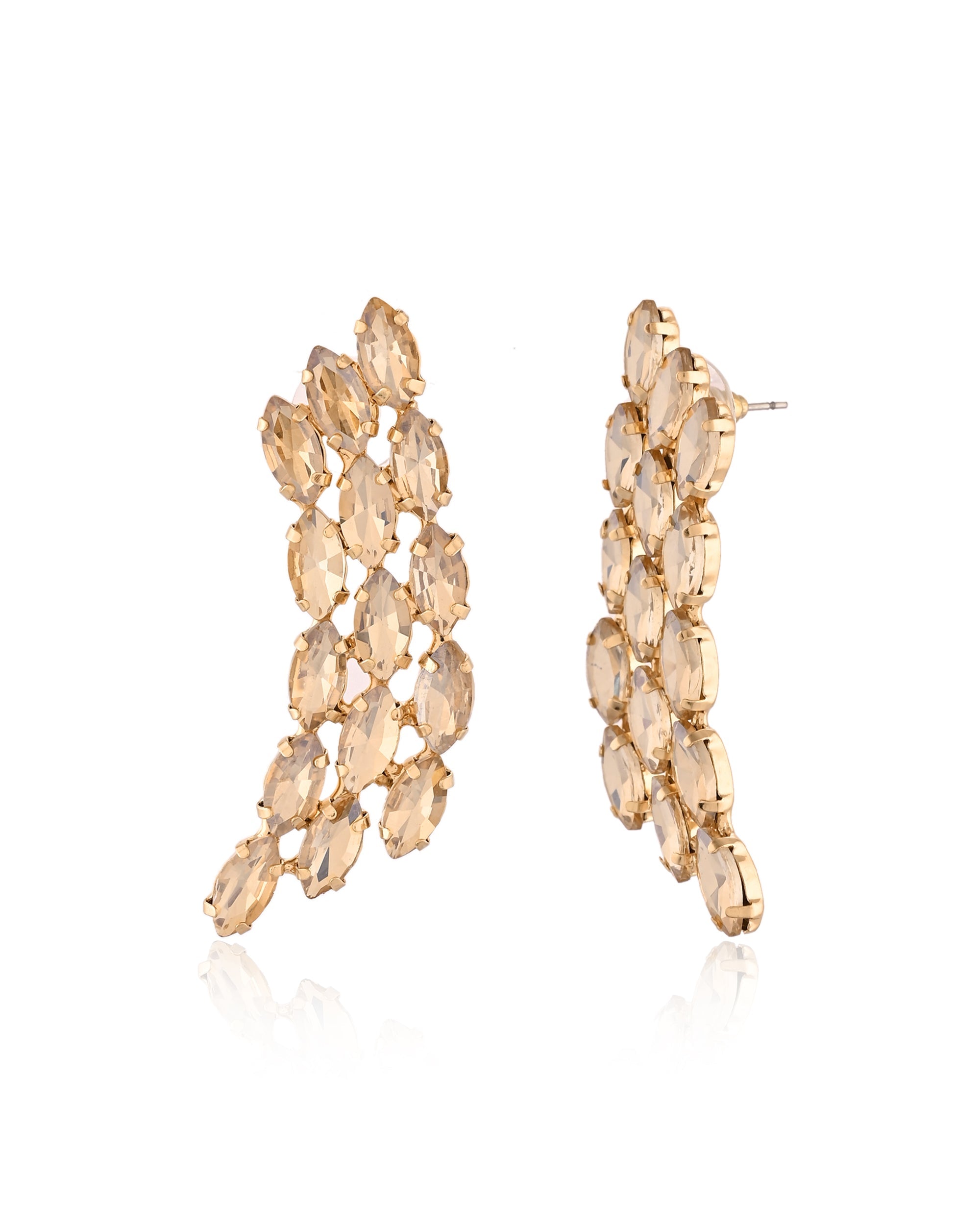Champagne Marquise Crystal Climber Earrings