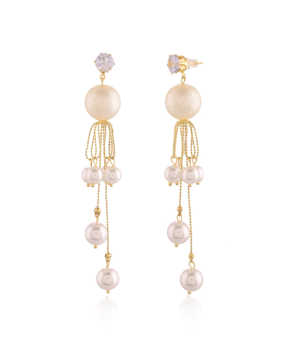 Whimsical Sphere & Pearl Drop Earrings