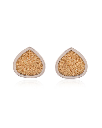 Kinetic Teardrop Mesh Arc Stud Earrings