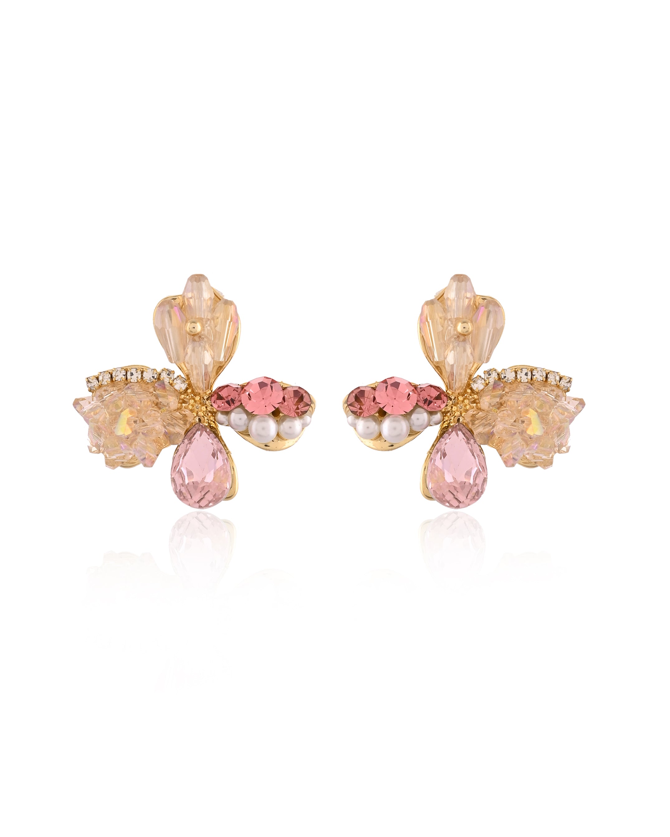 Peach Phool Earrings
