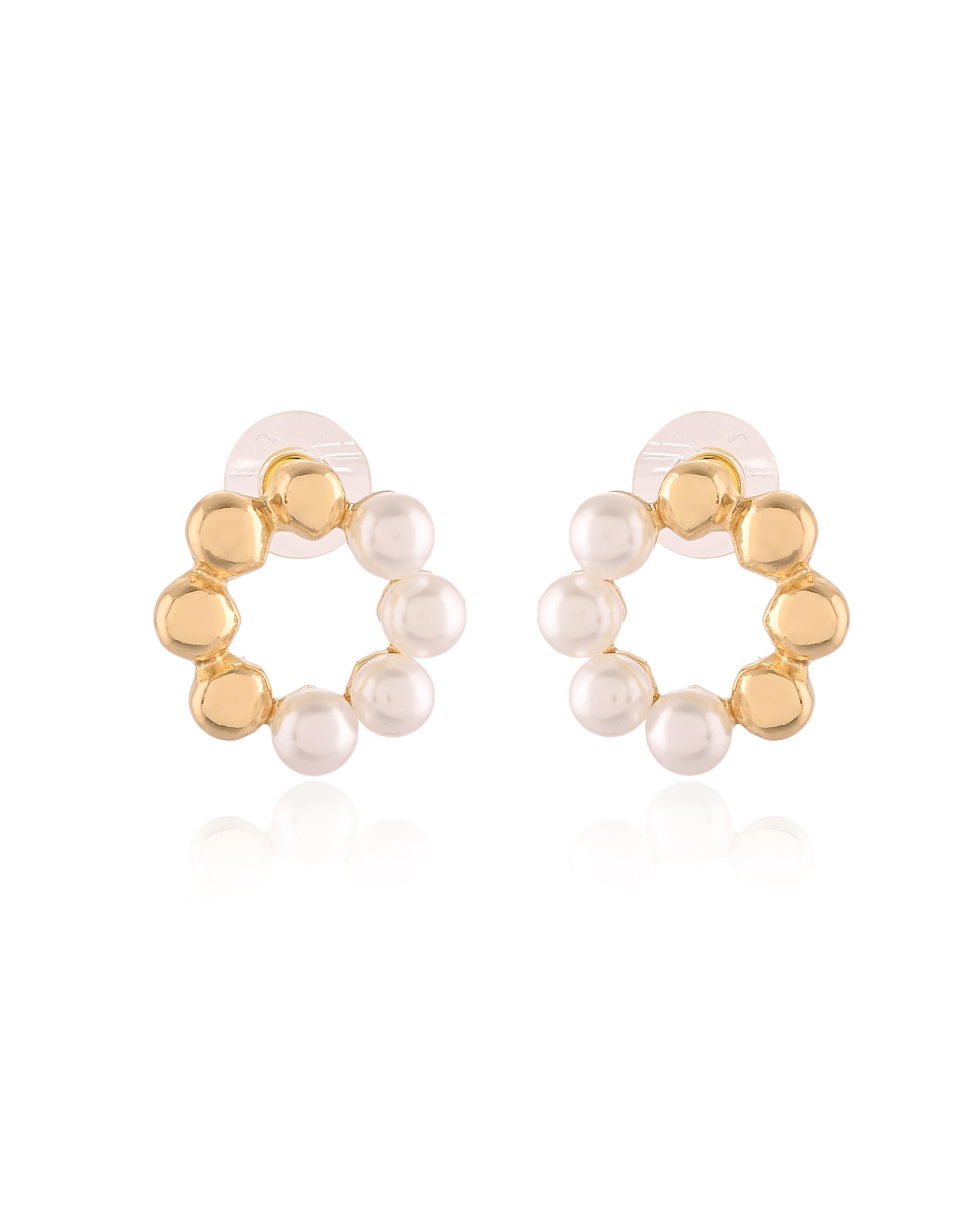 Fusion Beaded Bicolor Orb Stud Earrings