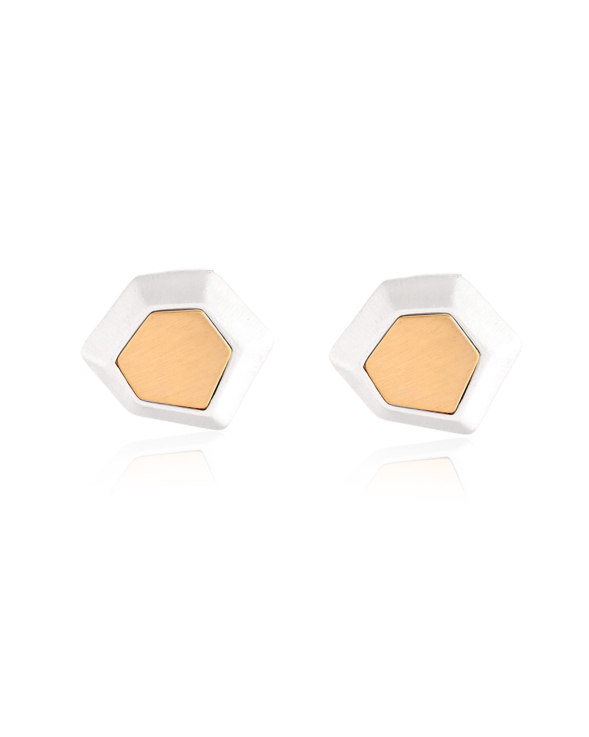 Facet Duo Hexa-Contrast Stud Earrings
