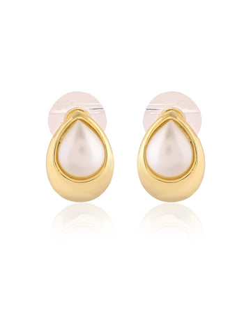 Midas Golden Teardrop Drop Pearl Earrings