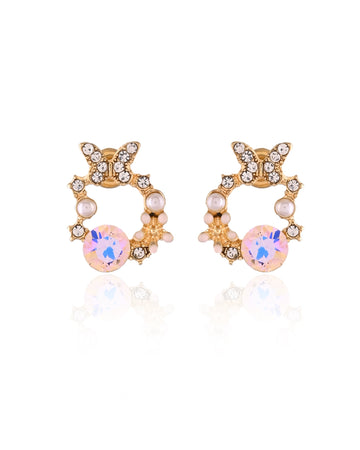 Opalescent Butterfly Garden Studs Earrings