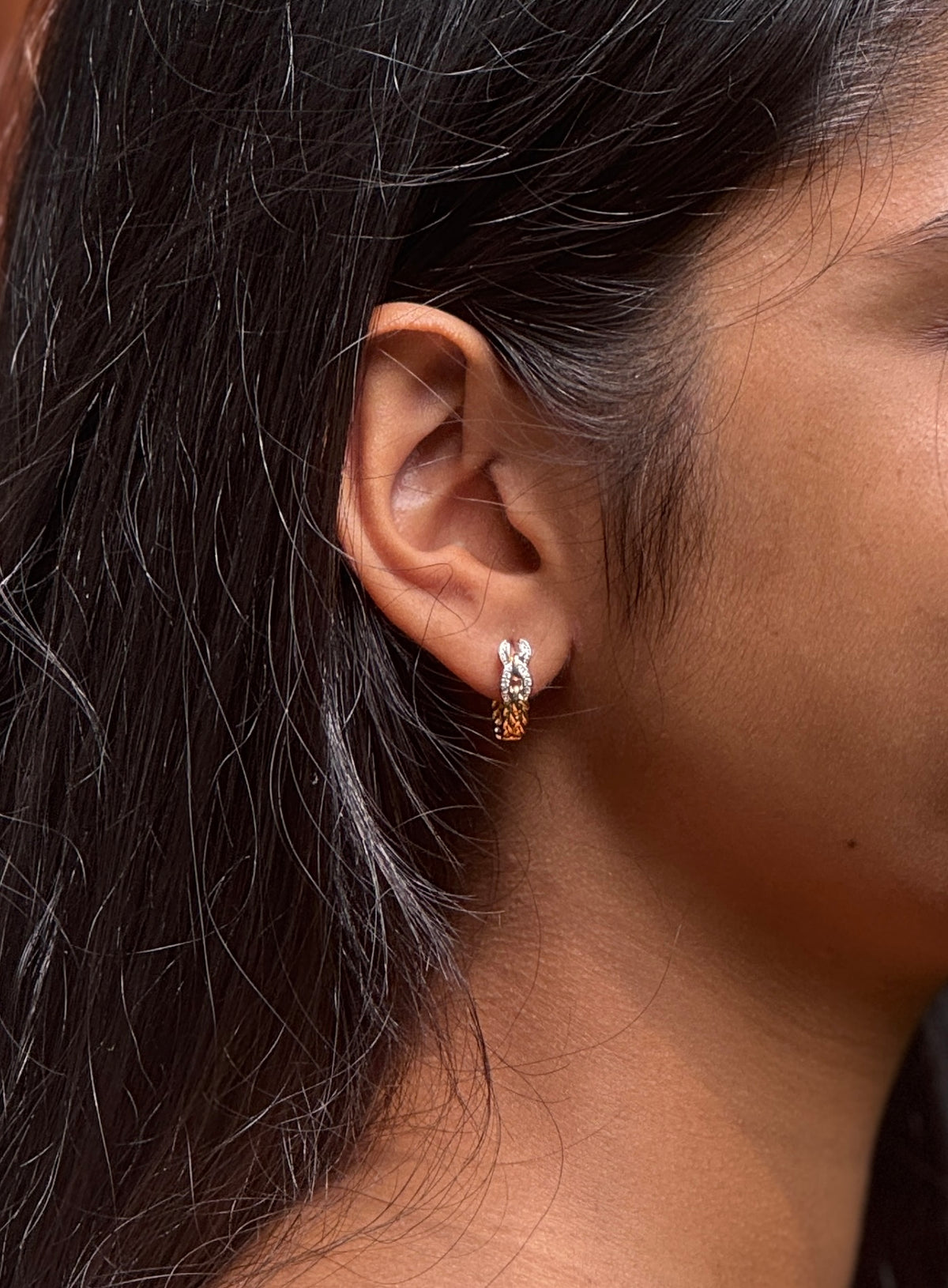 Braided Link Hoops Earrings