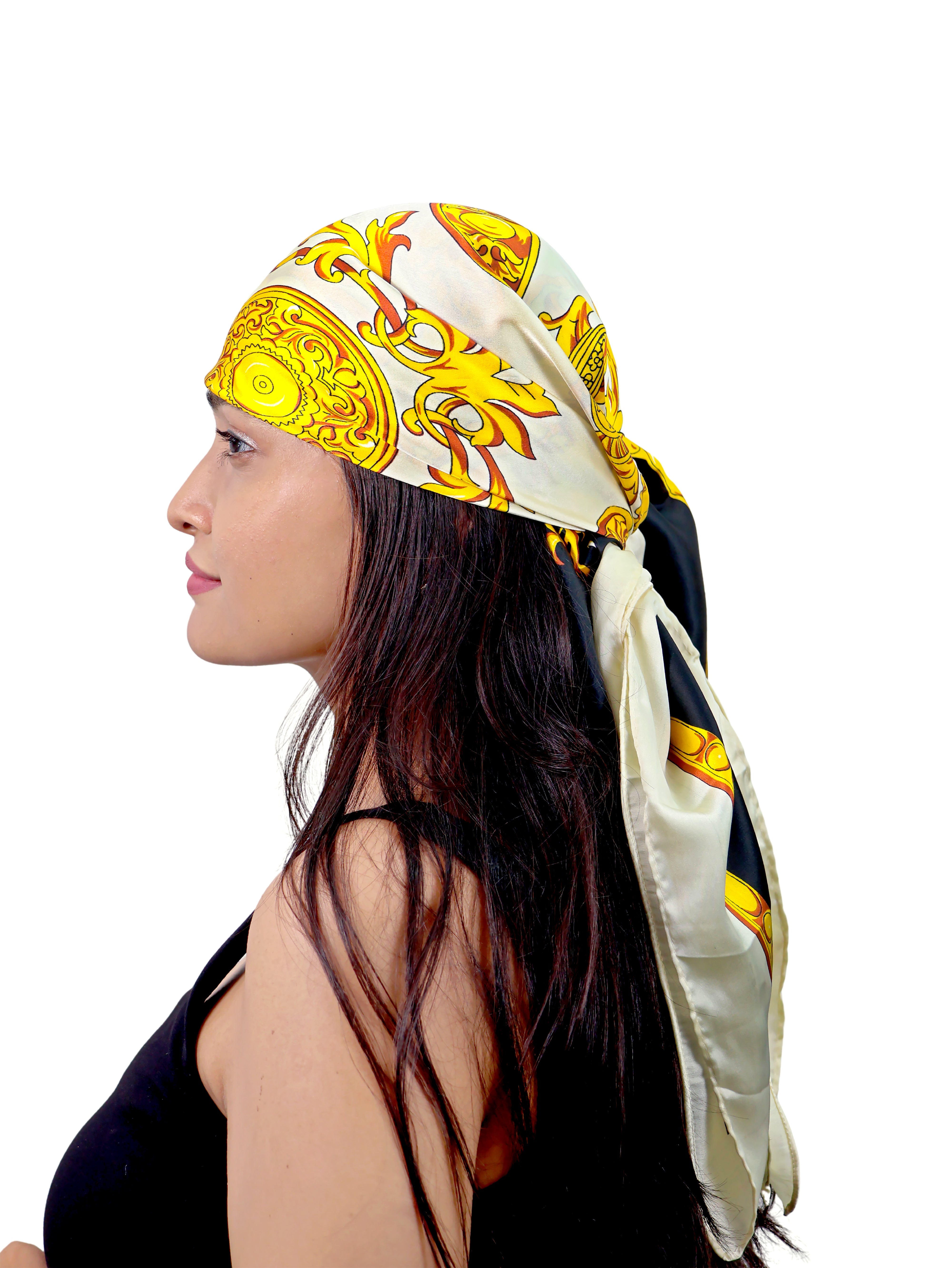 Baroque Majestic Gold Satin Headwrap Scarf