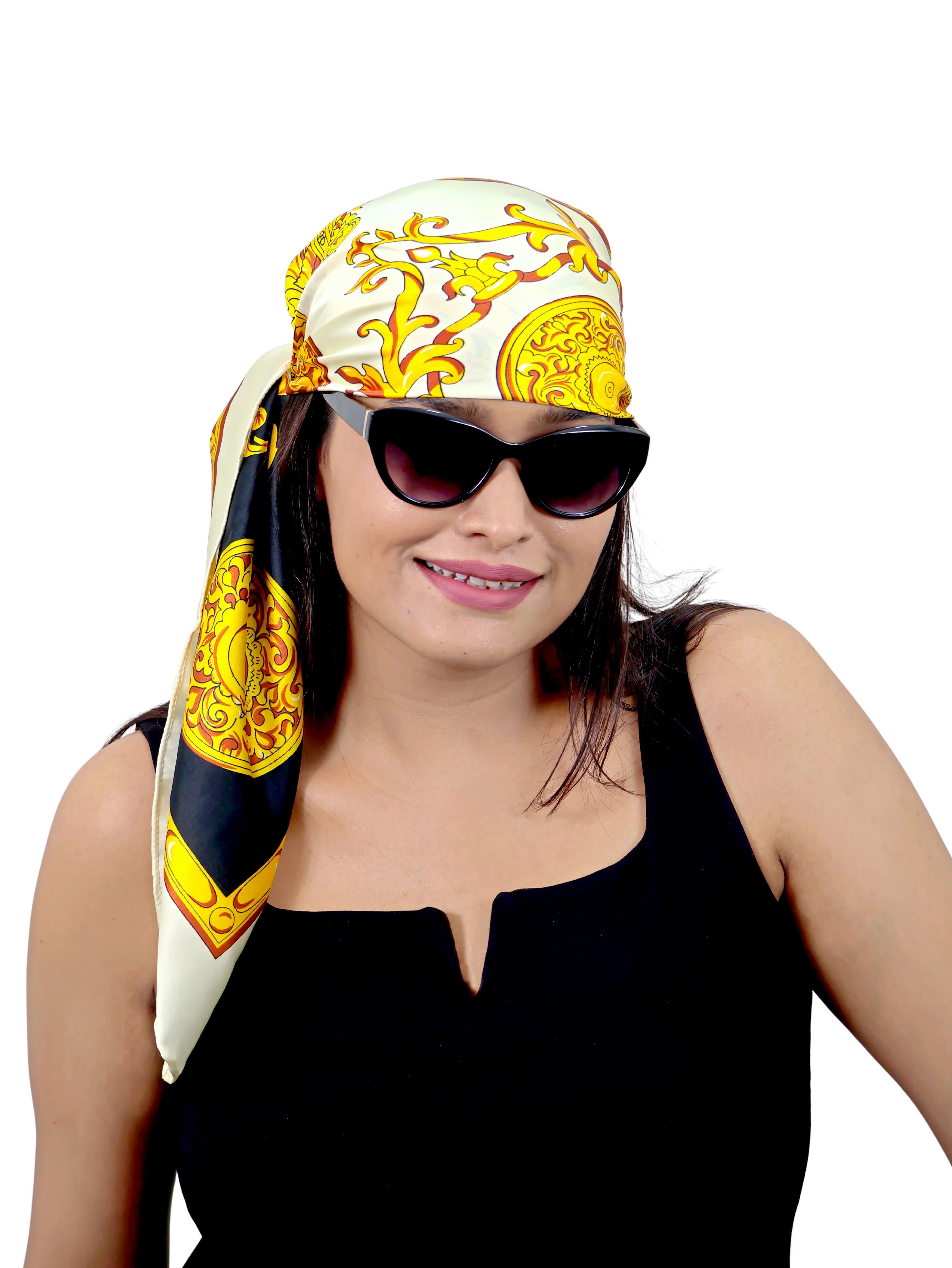 Baroque Majestic Gold Satin Headwrap Scarf