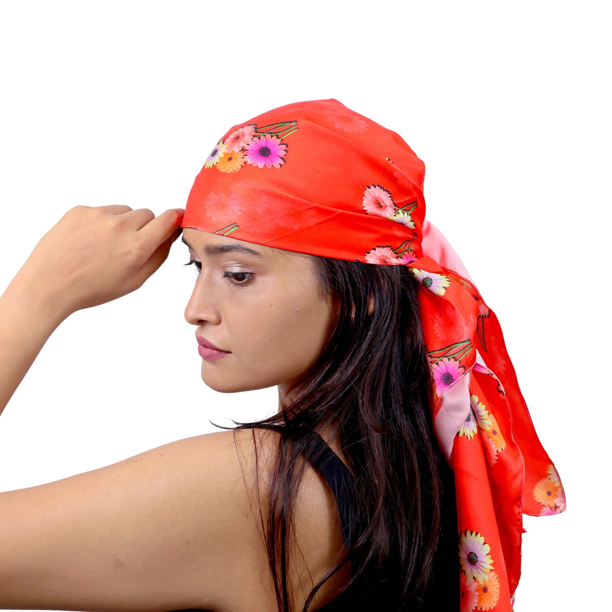 Crimson Daisy Scarlet Silk Touch Scarf