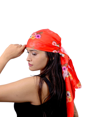Crimson Daisy Scarlet Silk Touch Scarf