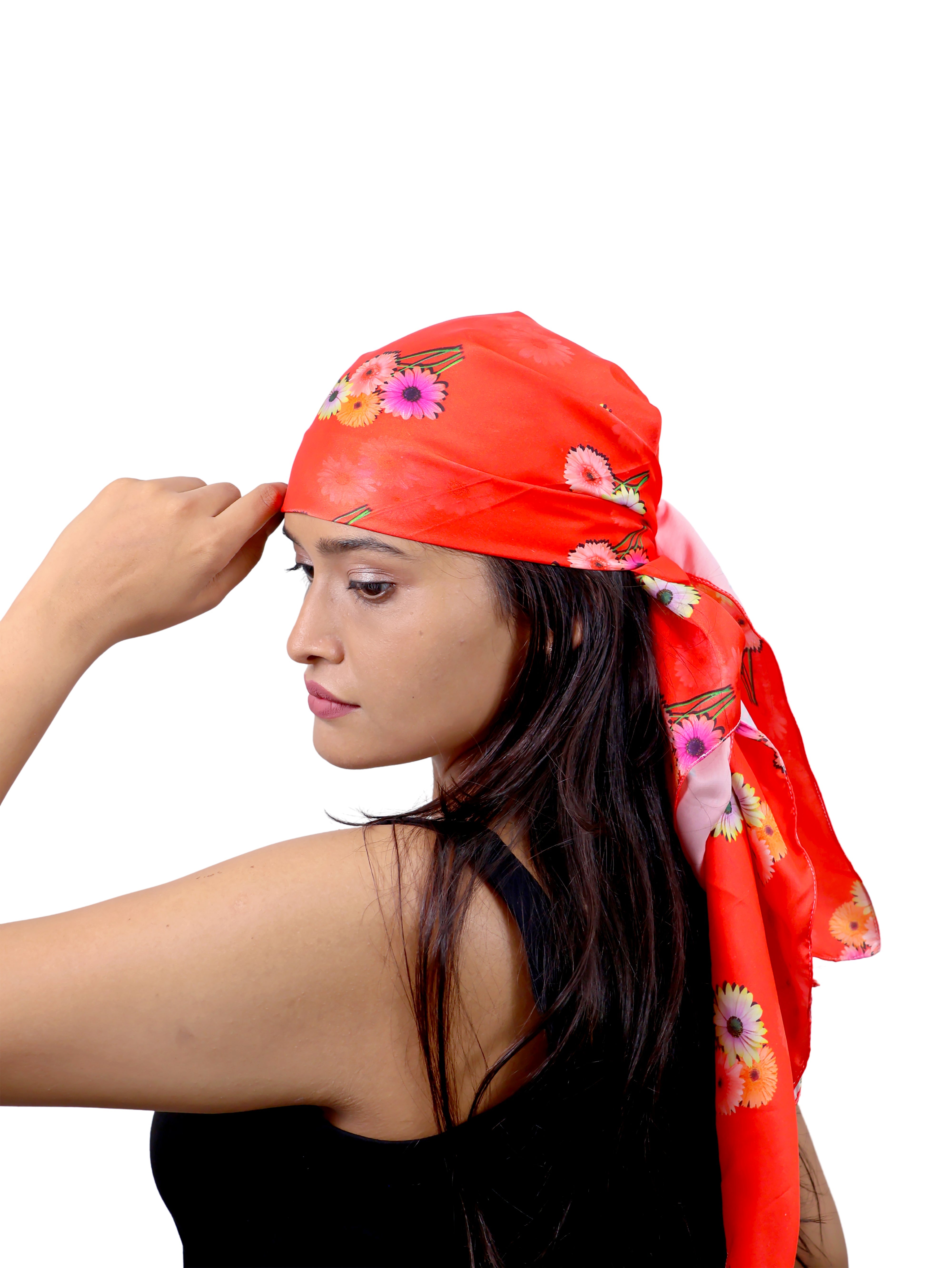 Crimson Daisy Scarlet Silk Touch Scarf