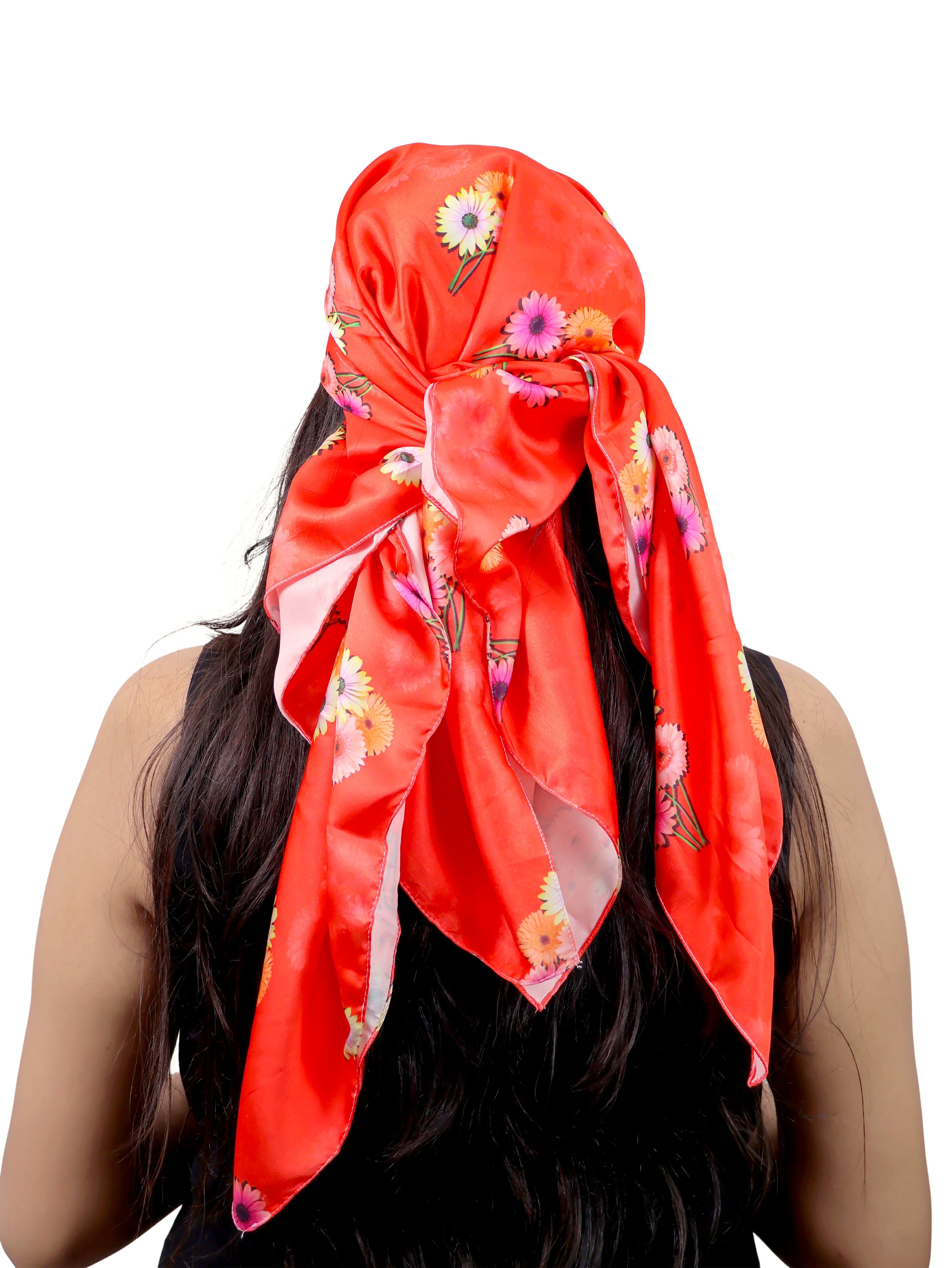 Crimson Daisy Scarlet Silk Touch Scarf