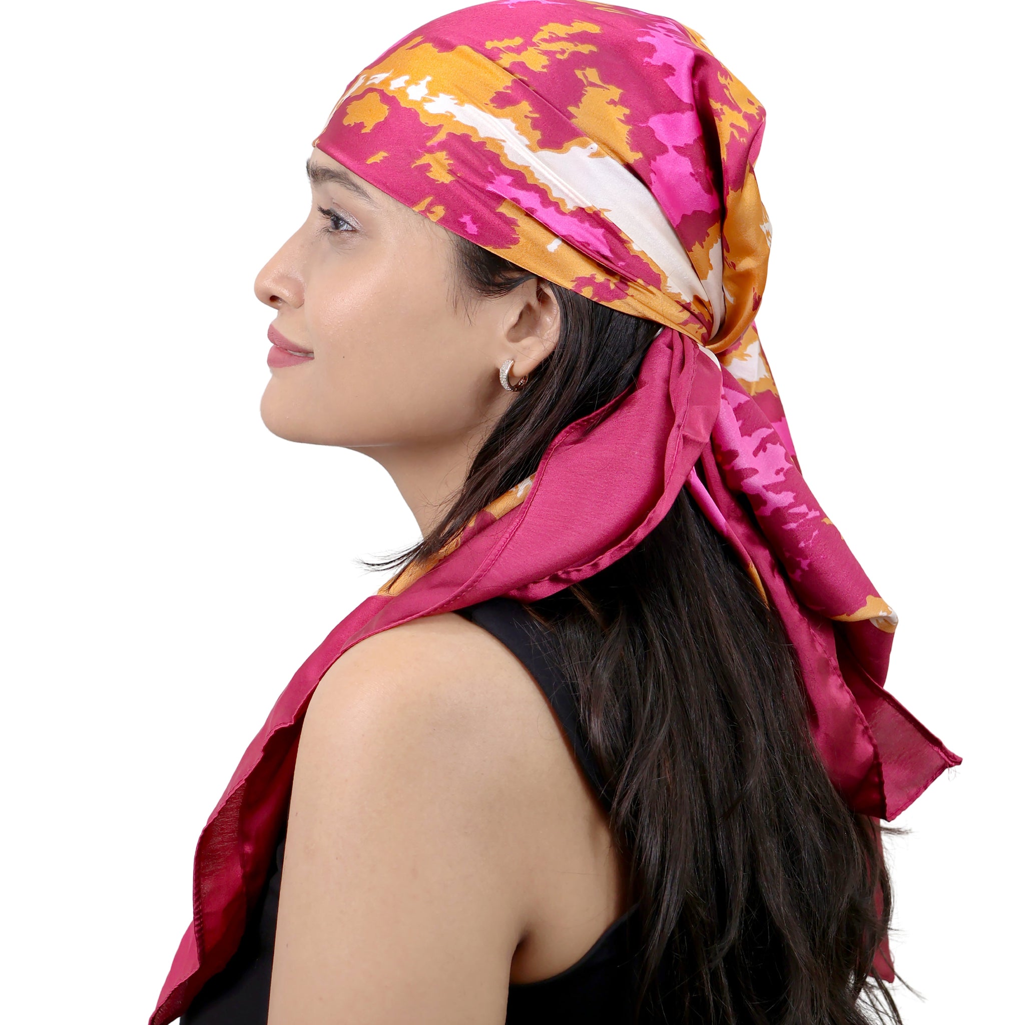 Fuchsia Flare Silk Wrap Scarf