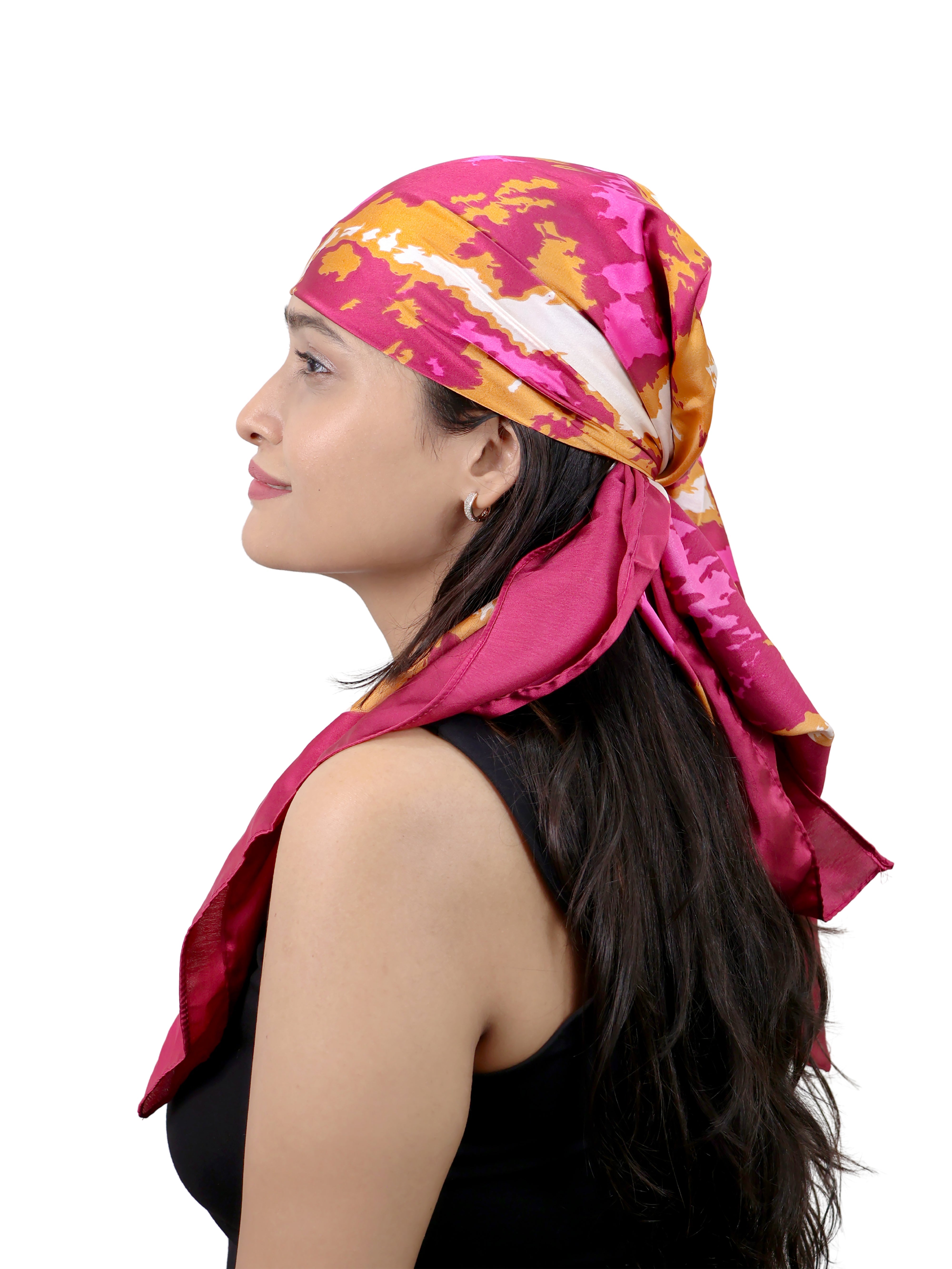 Fuchsia Flare Silk Wrap Scarf