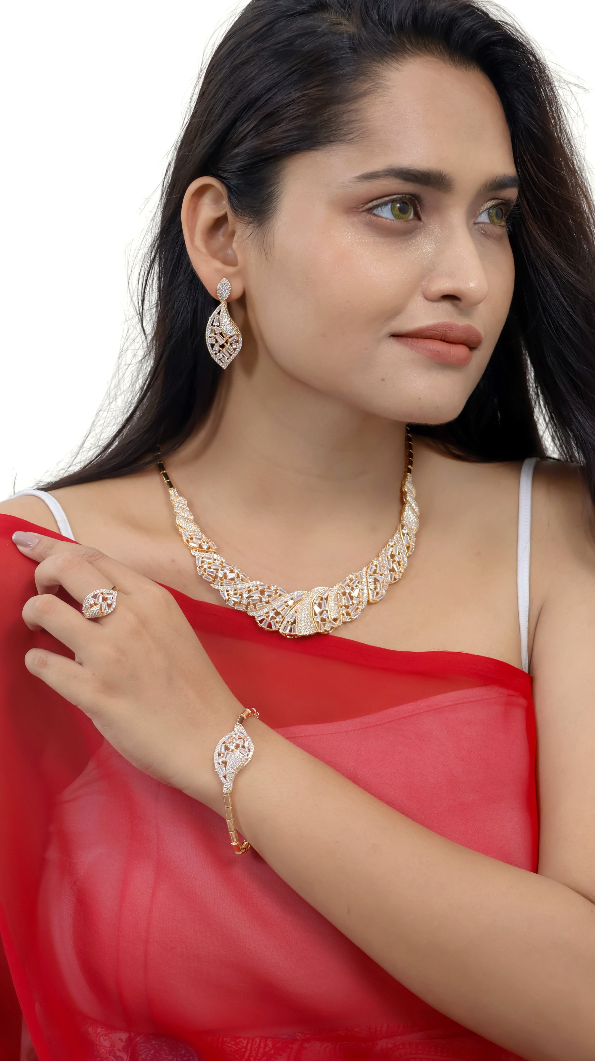 Eternal Gleam Necklace, Earrings & Bracelet Jewelry Set