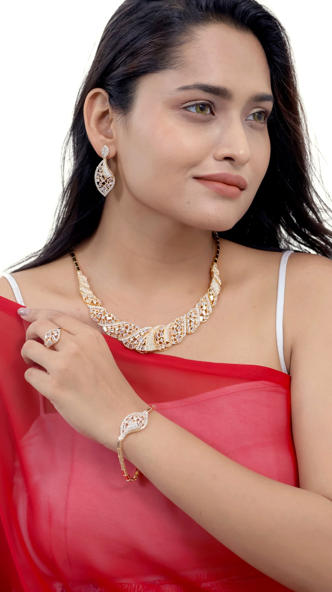 Eternal Gleam Necklace, Earrings & Bracelet Jewelry Set