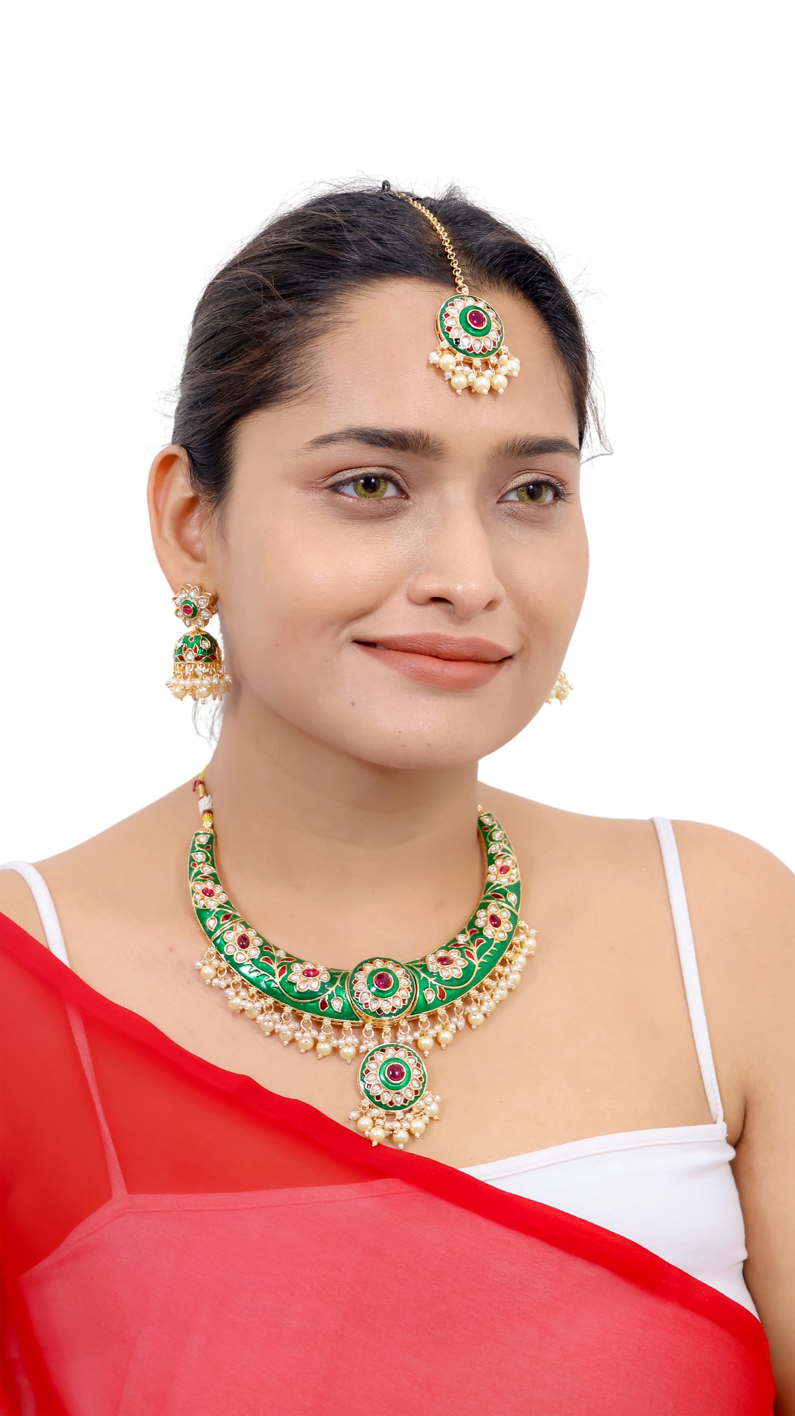 Royal Enchanté Meenakari Beaded Kundan Necklace Set