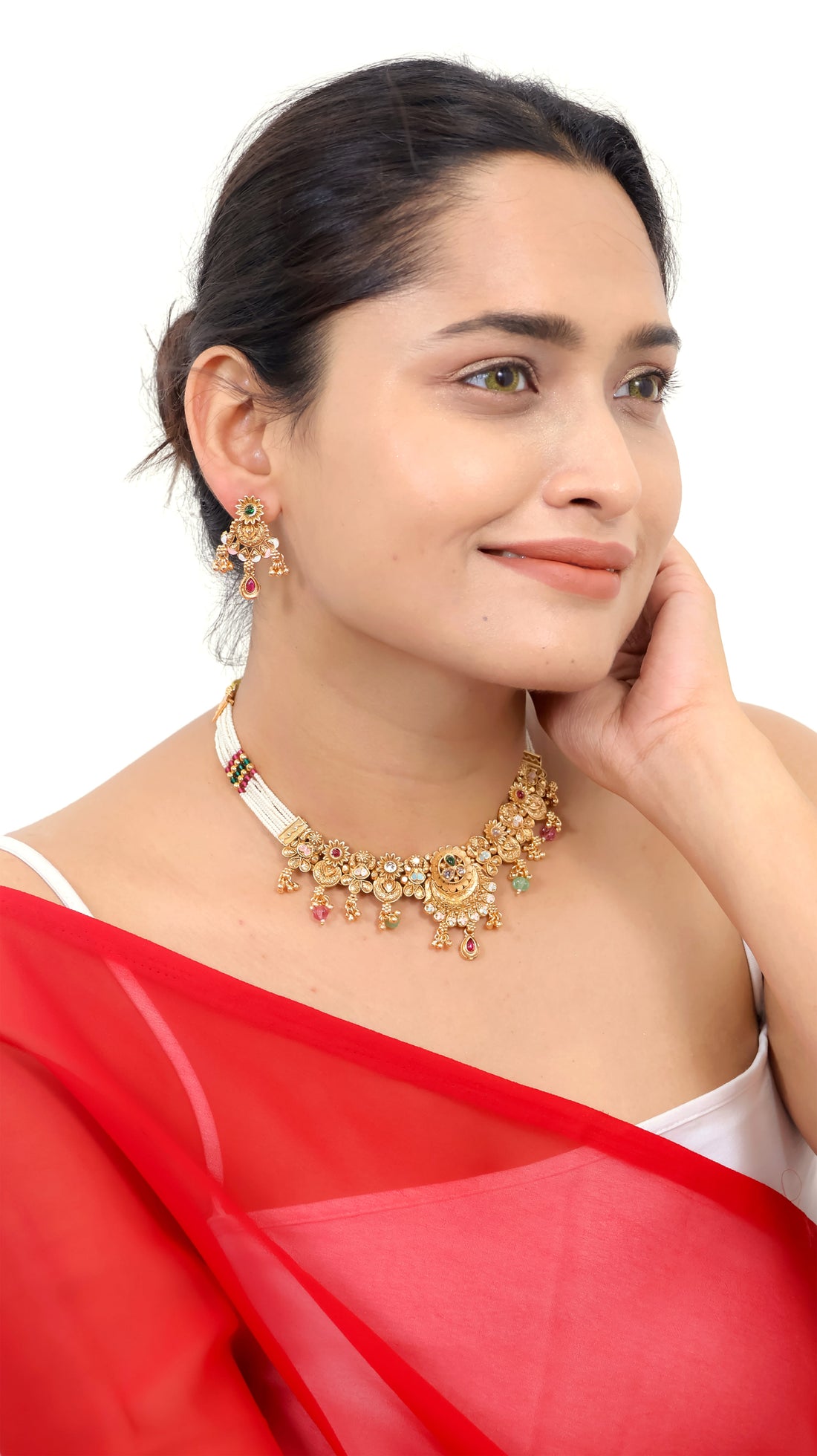 Rosewater Antique Meenakari Choker Set
